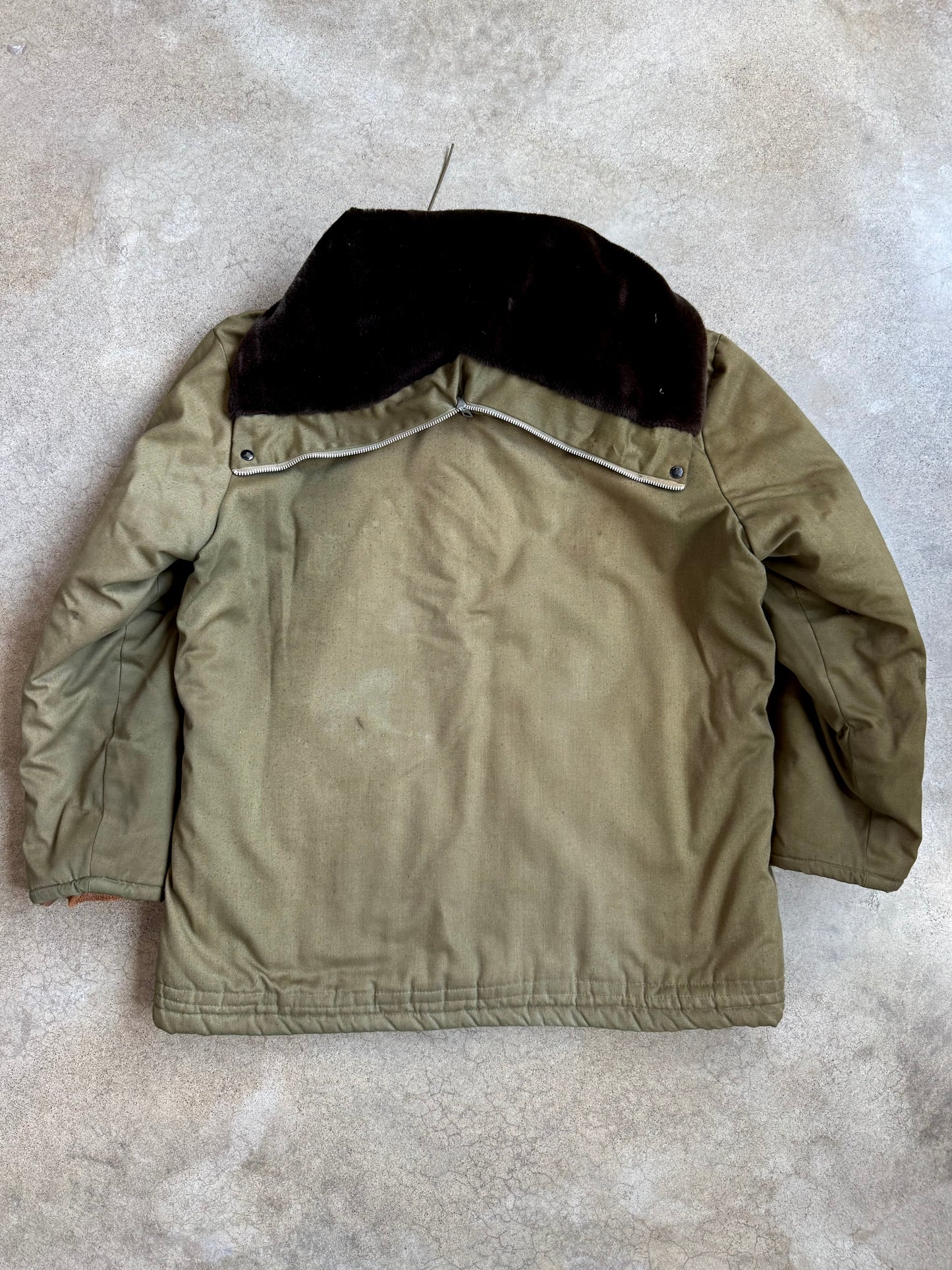 Vintage 1940s/50s Distressed Military Parka Jacket | Large