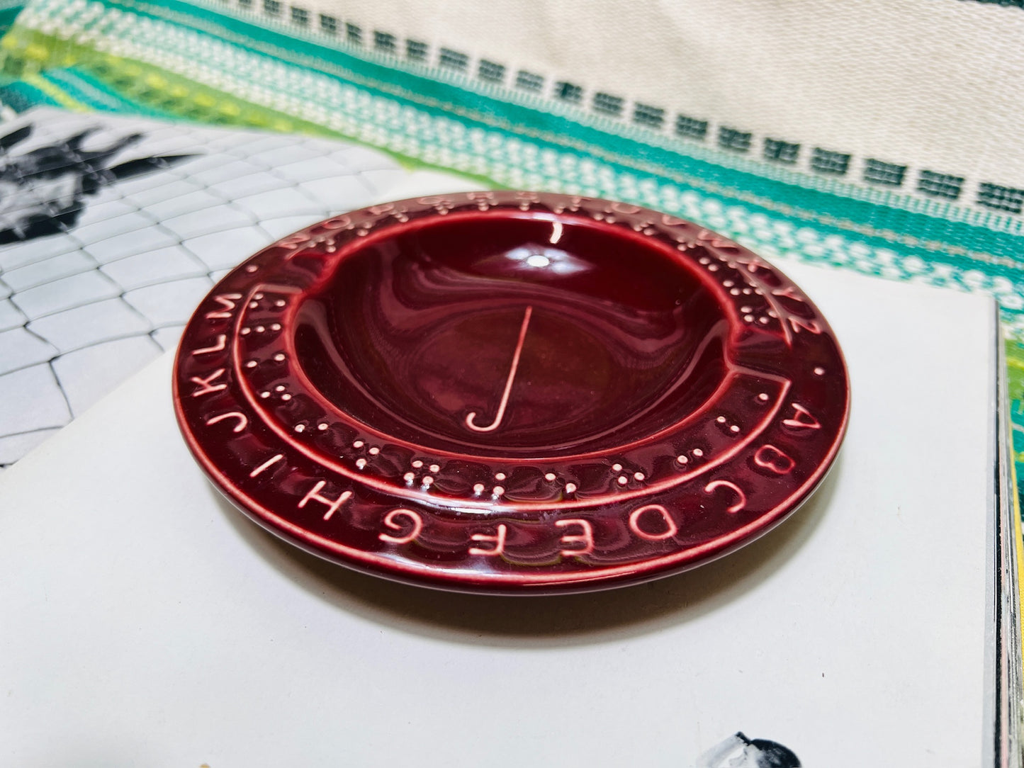 Vintage Braille Alphabet Ashtray