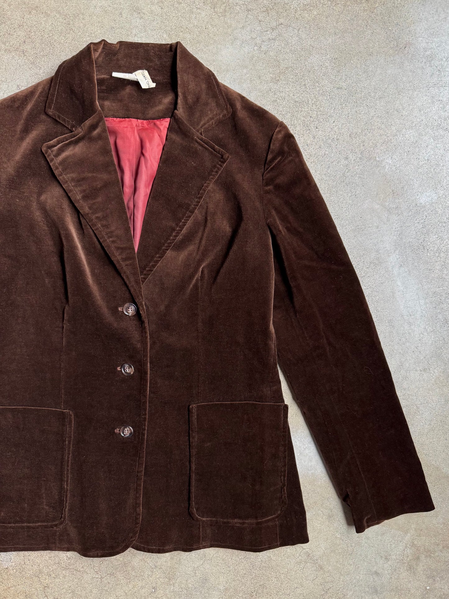 Vintage 1970s Roney Brown Velvet Blazer | Small