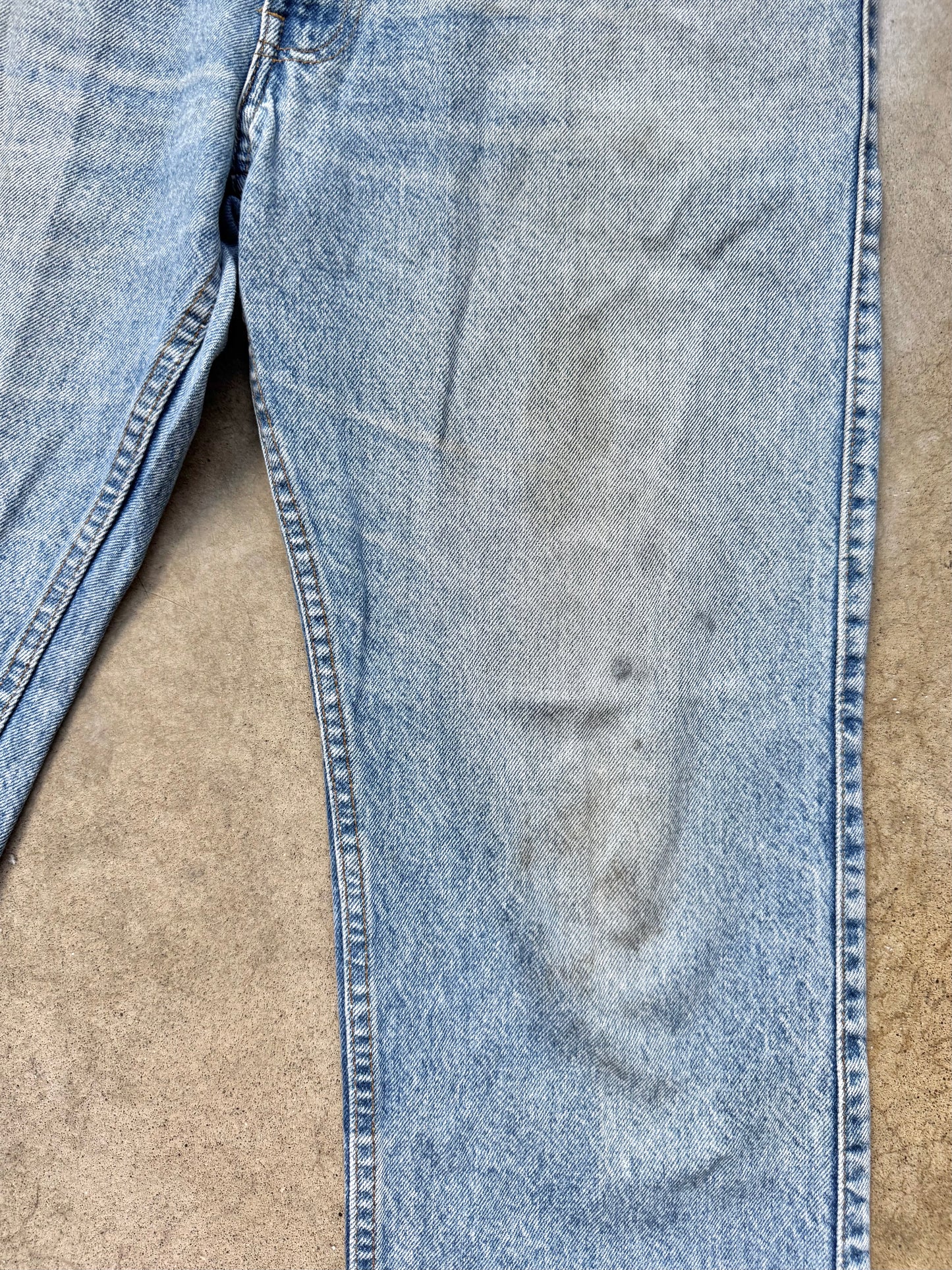 Vintage 1980s Levi’s Two-Horse Leather Tab Light Wash Jeans | 38x30