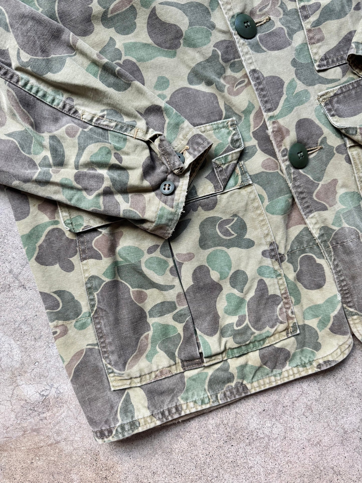 Vintage 1960s Ted Williams for Sears Canvas Camo Hunting Jacket | Large