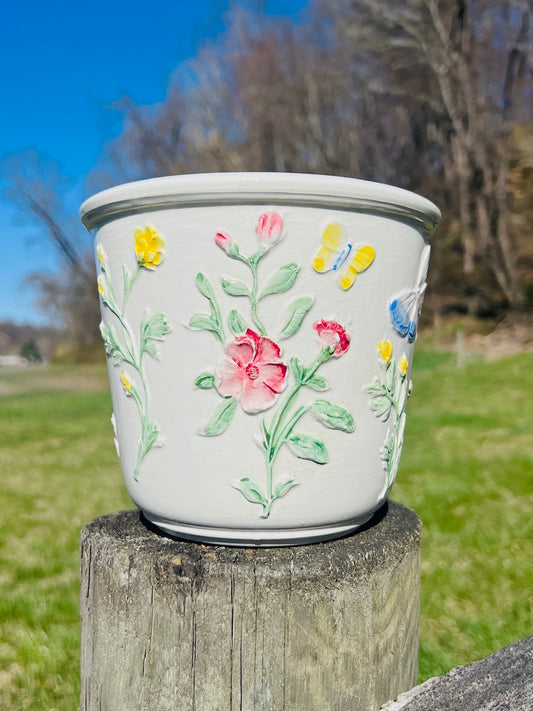 Vintage 1950s Bassano Italy Ceramic Butterfly Planter
