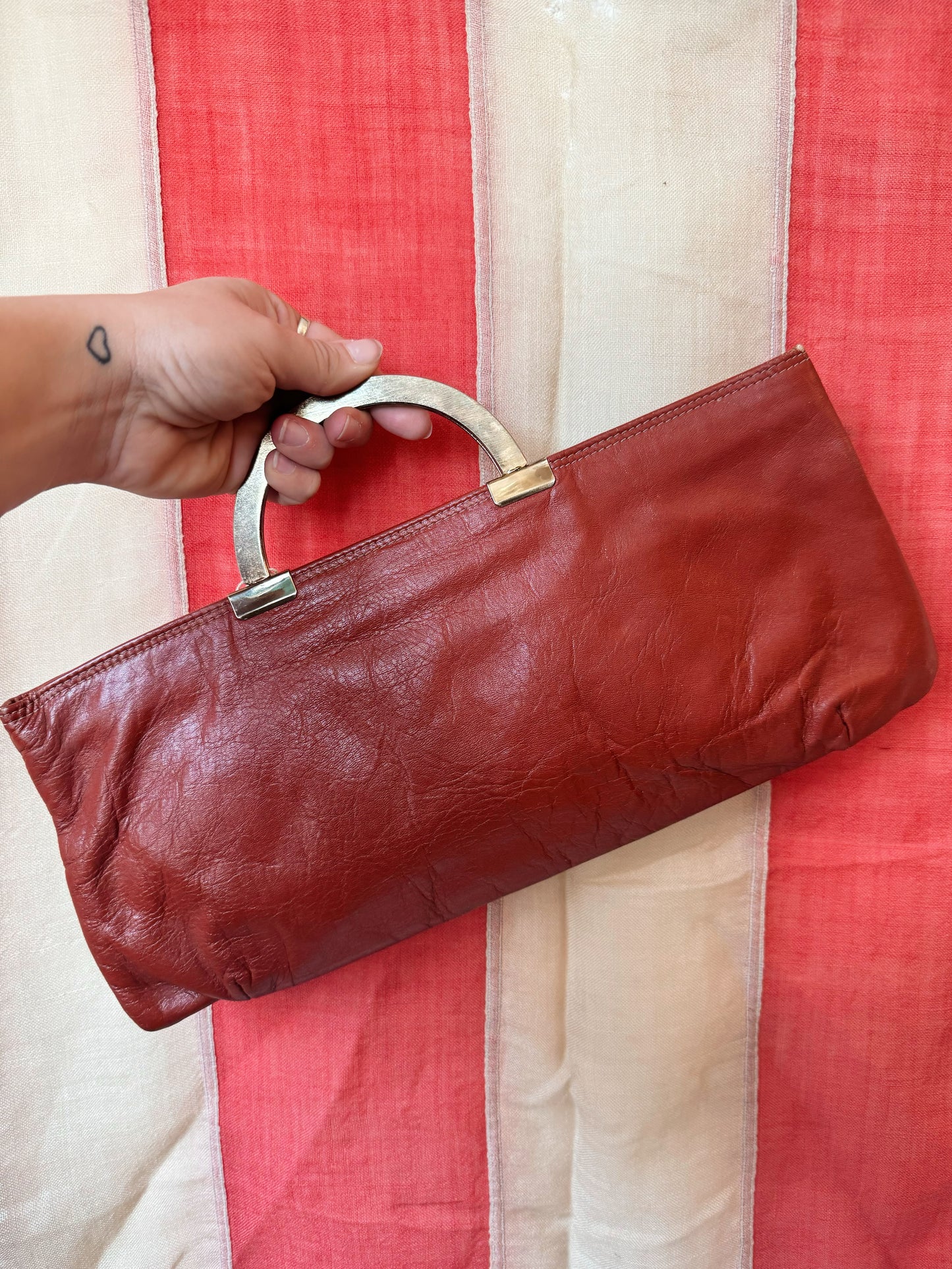 Vintage 1960s Andé Red Leather Handbag