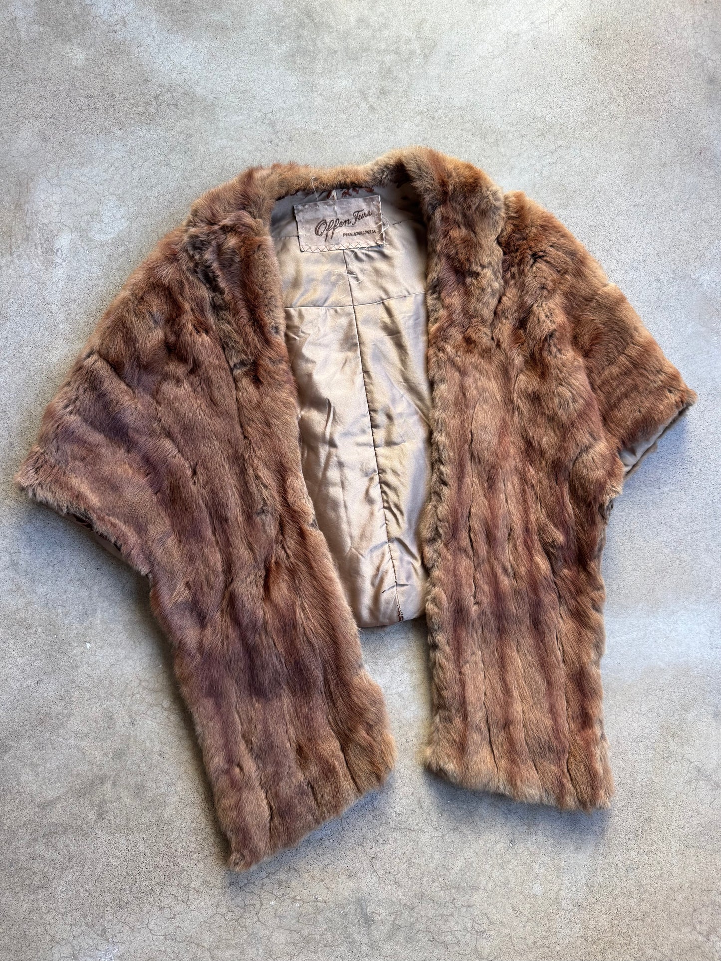 Vintage 1940s Offen Furs Genuine Mink Fur Stole