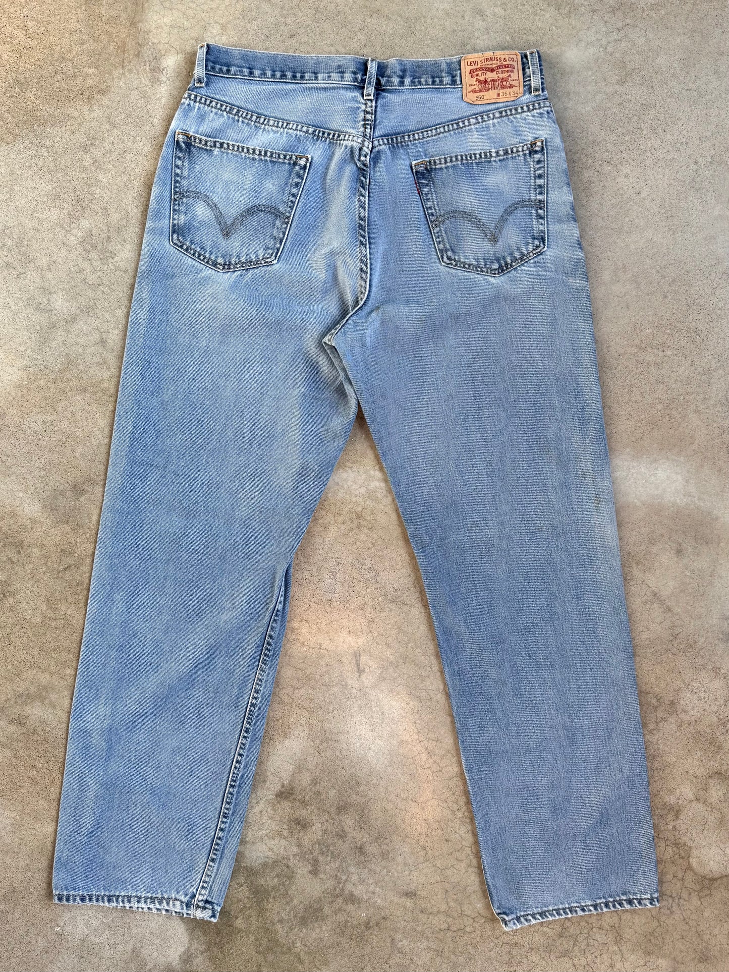 Levi's 550 Relaxed Fit Light Wash Jeans | 36x34