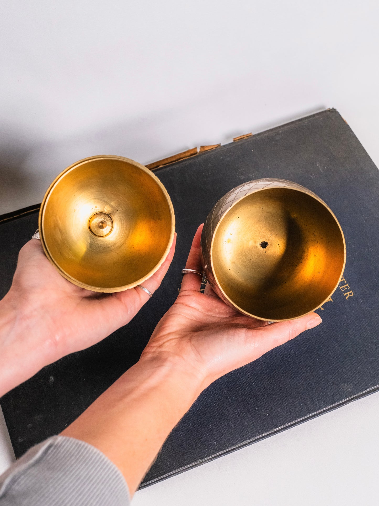 Vintage 1950s Solid Brass Pineapple Canister