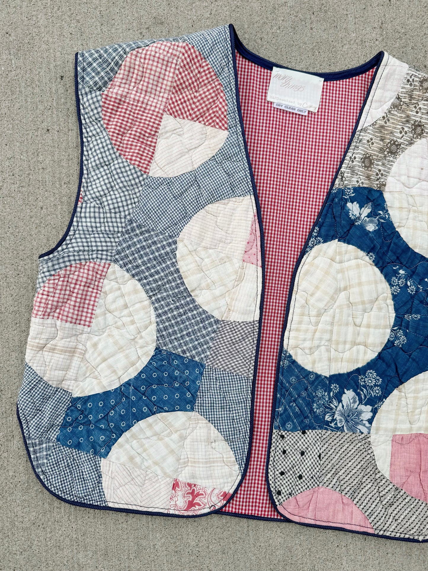 Vintage Handmade Circle Patchwork Quilted Vest | S/M