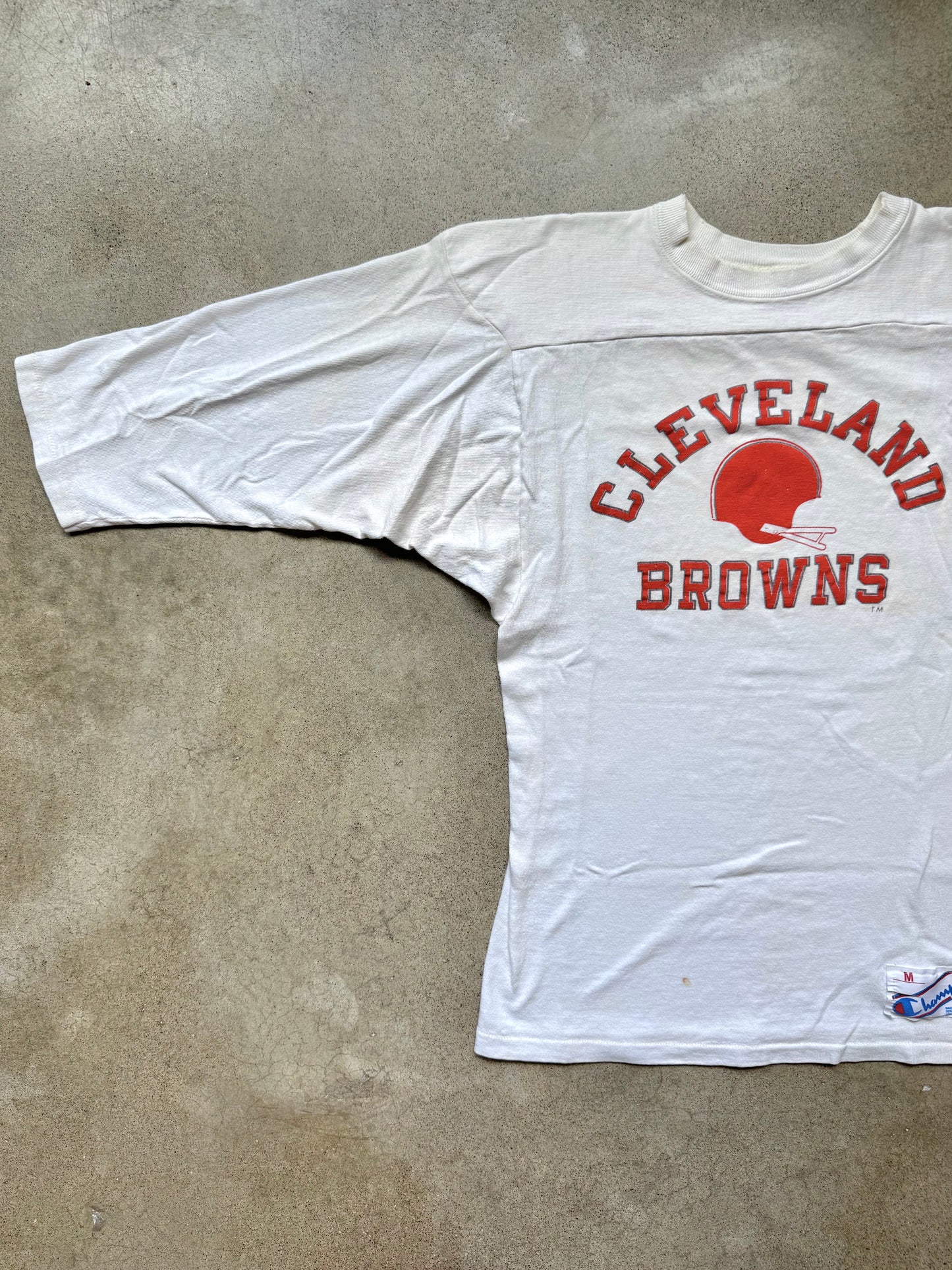 Vintage 1980s Champion Cleveland Browns Cotton Football Tee | Medium