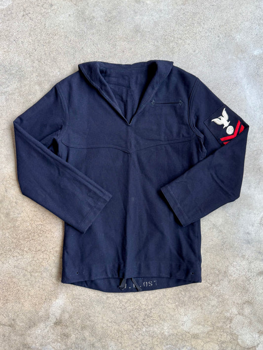 Vintage 1950s U.S. Navy Wool Sailor Jumper Uniform Shirt | Small
