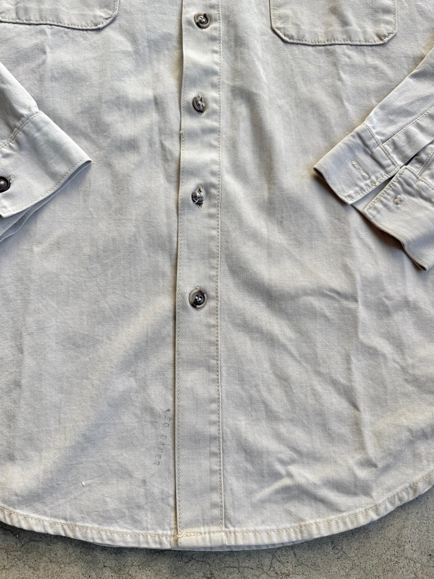 Vintage 1980s Patagonia Beige Canvas Utility Shirt | XL