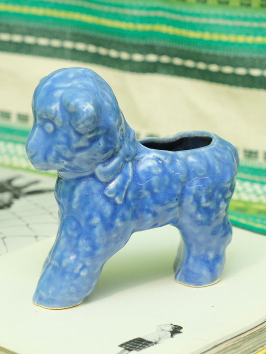 Vintage Ceramic Blue Lamb Planter