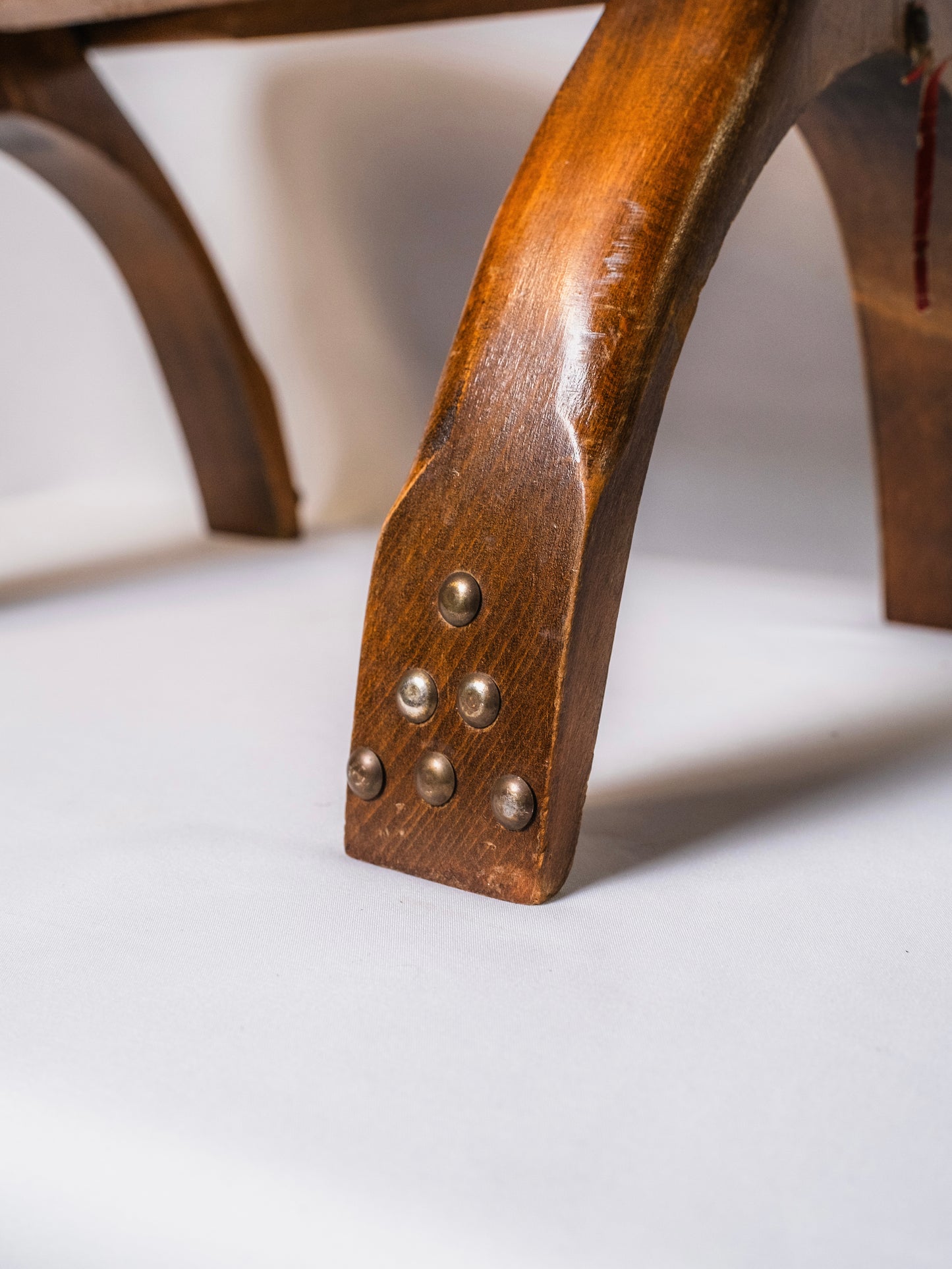 Vintage 1960s Rustic Camel Saddle Footstool