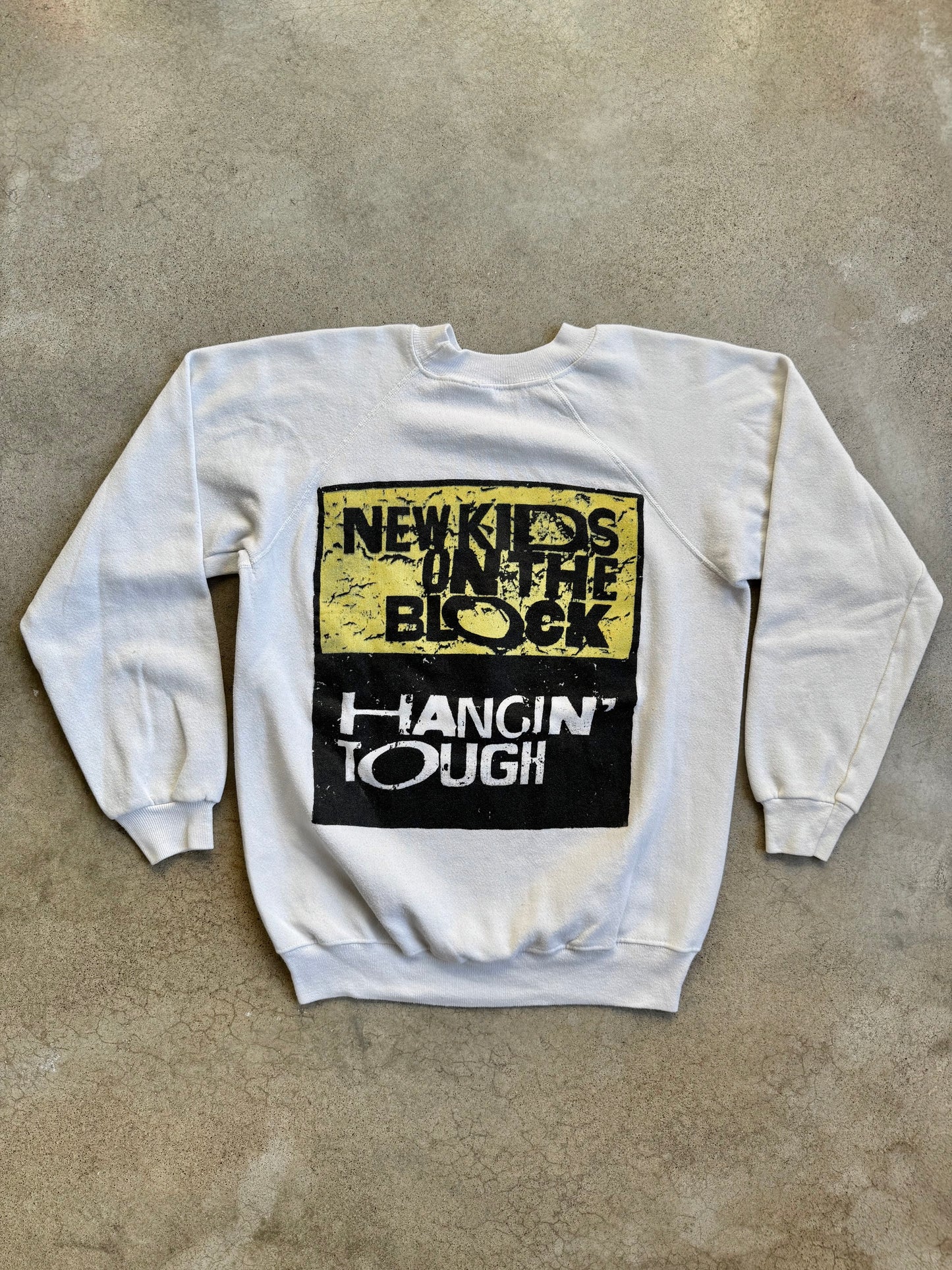 Vintage 1990s New Kids On The Block "Hangin’ Tough" Graphic Raglan Sweatshirt | Medium
