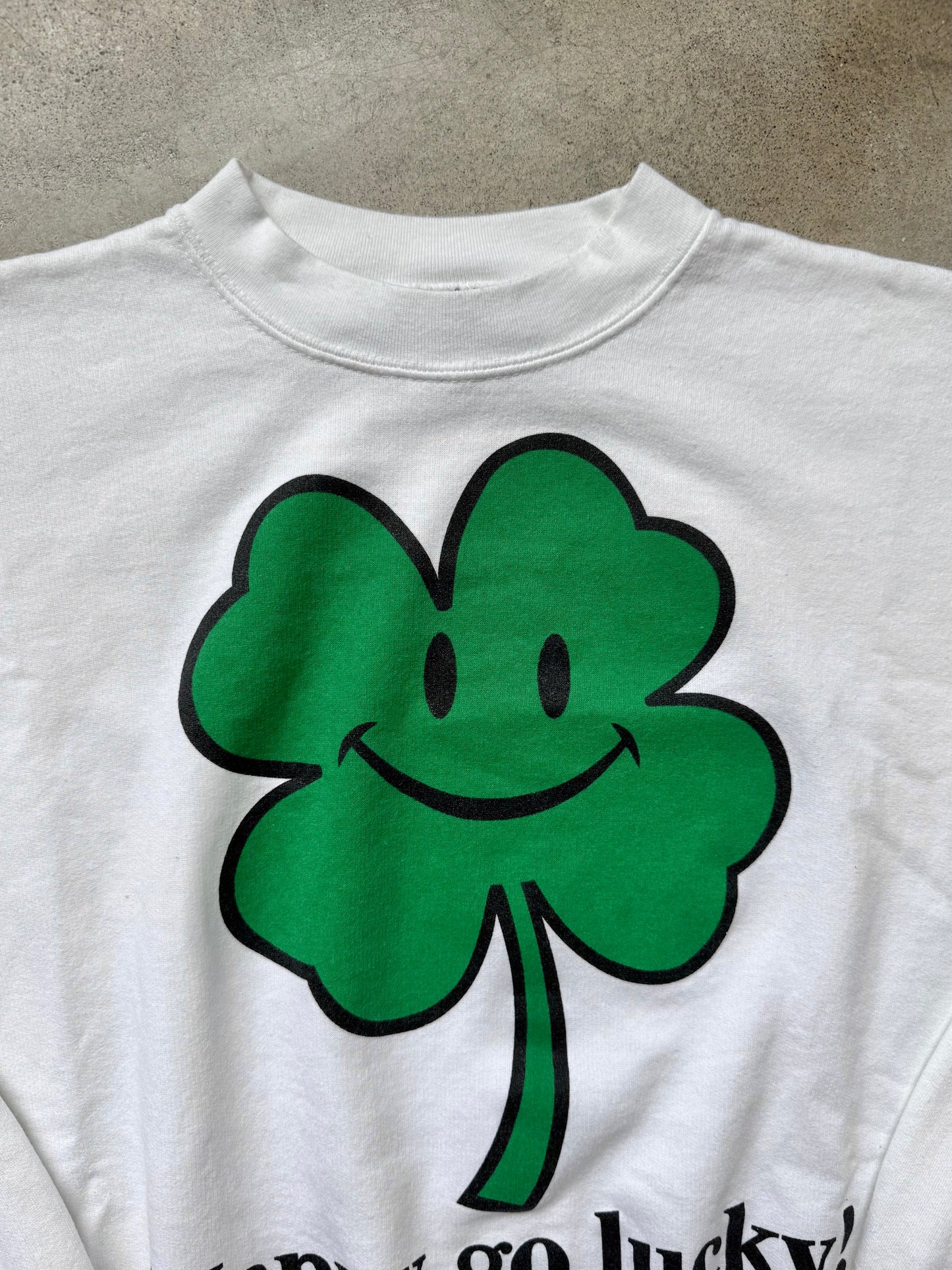 Vintage 1990s Joe Boxer “Happy Go Lucky!” Graphic Crewneck Sweatshirt | XL