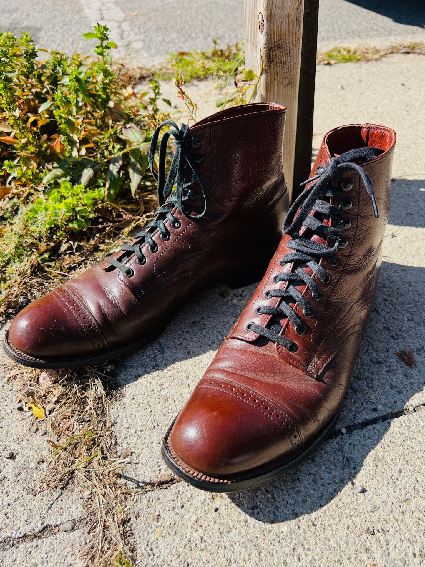 Vintage 1960s Stacy Adams Lace-Up Leather Ankle Boots | Men’s 7