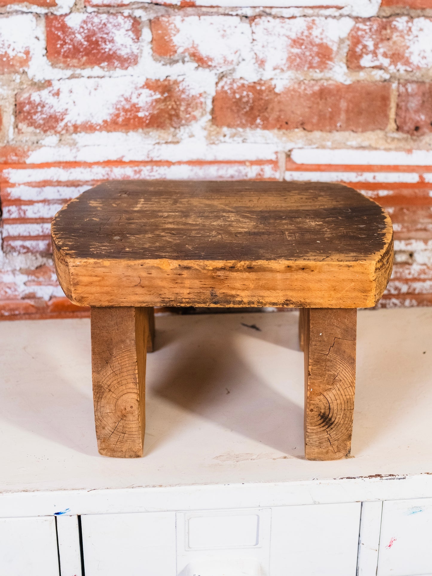 Vintage Handmade Etched Wood “Retirement” Footstool