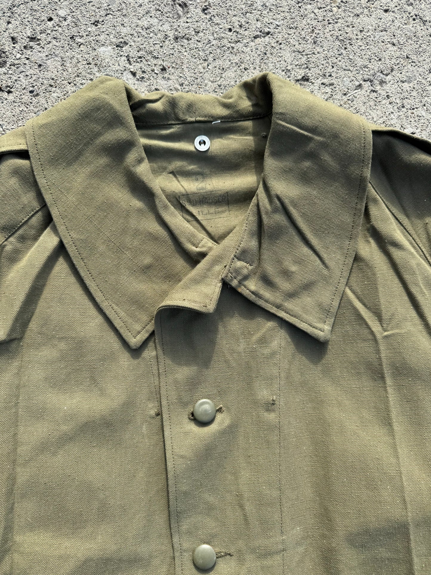 Vintage French Military Canvas Motorcycle Trench Coat | XL