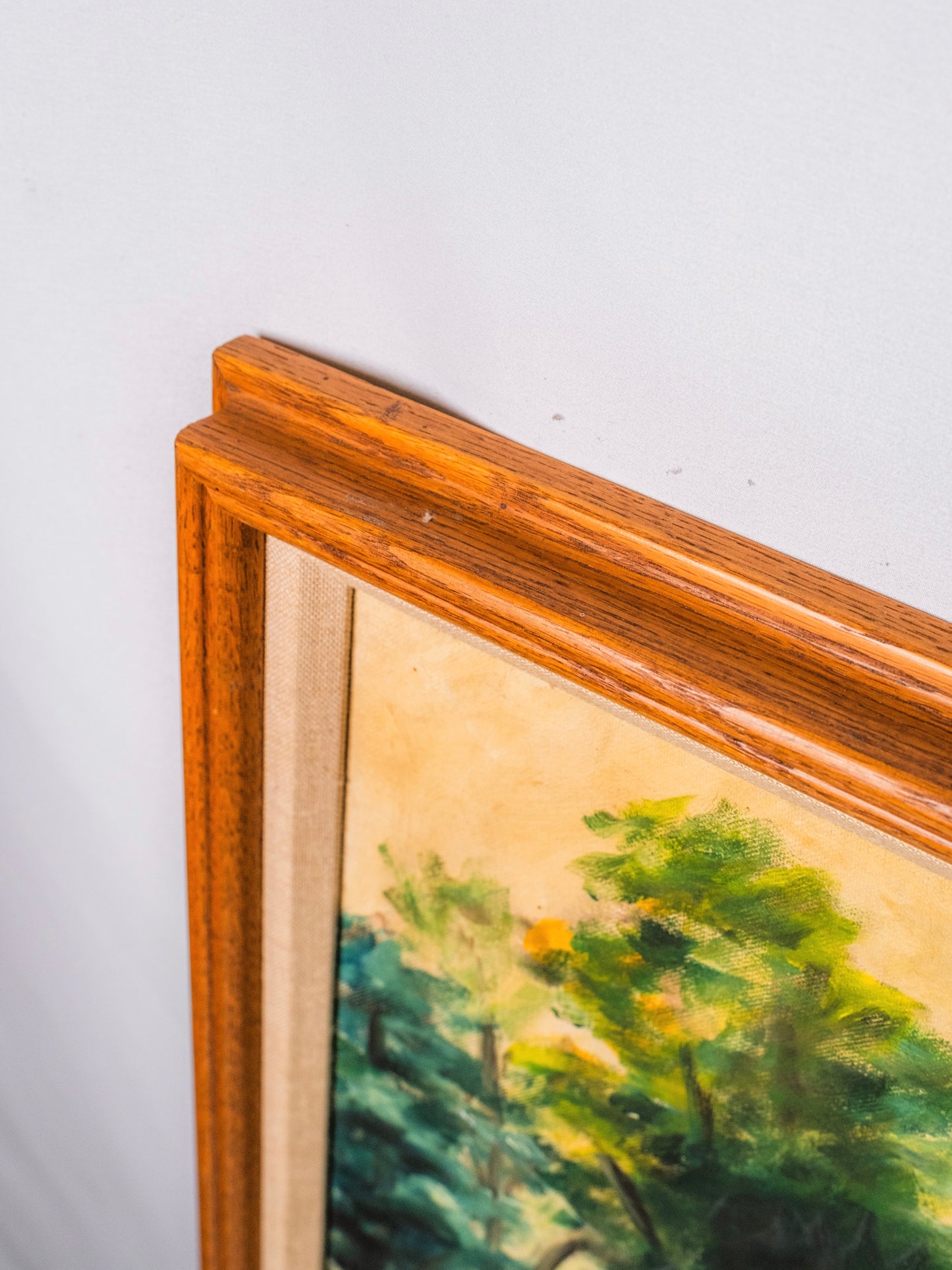 Framed & Signed Rural Farm Landscape Oil Painting