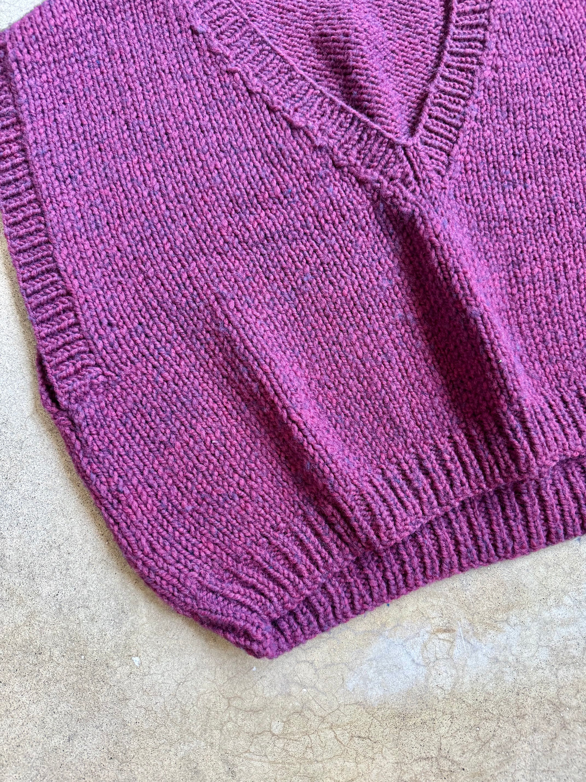 Vintage Handmade Purple Marled Knit Sweater Vest | XL