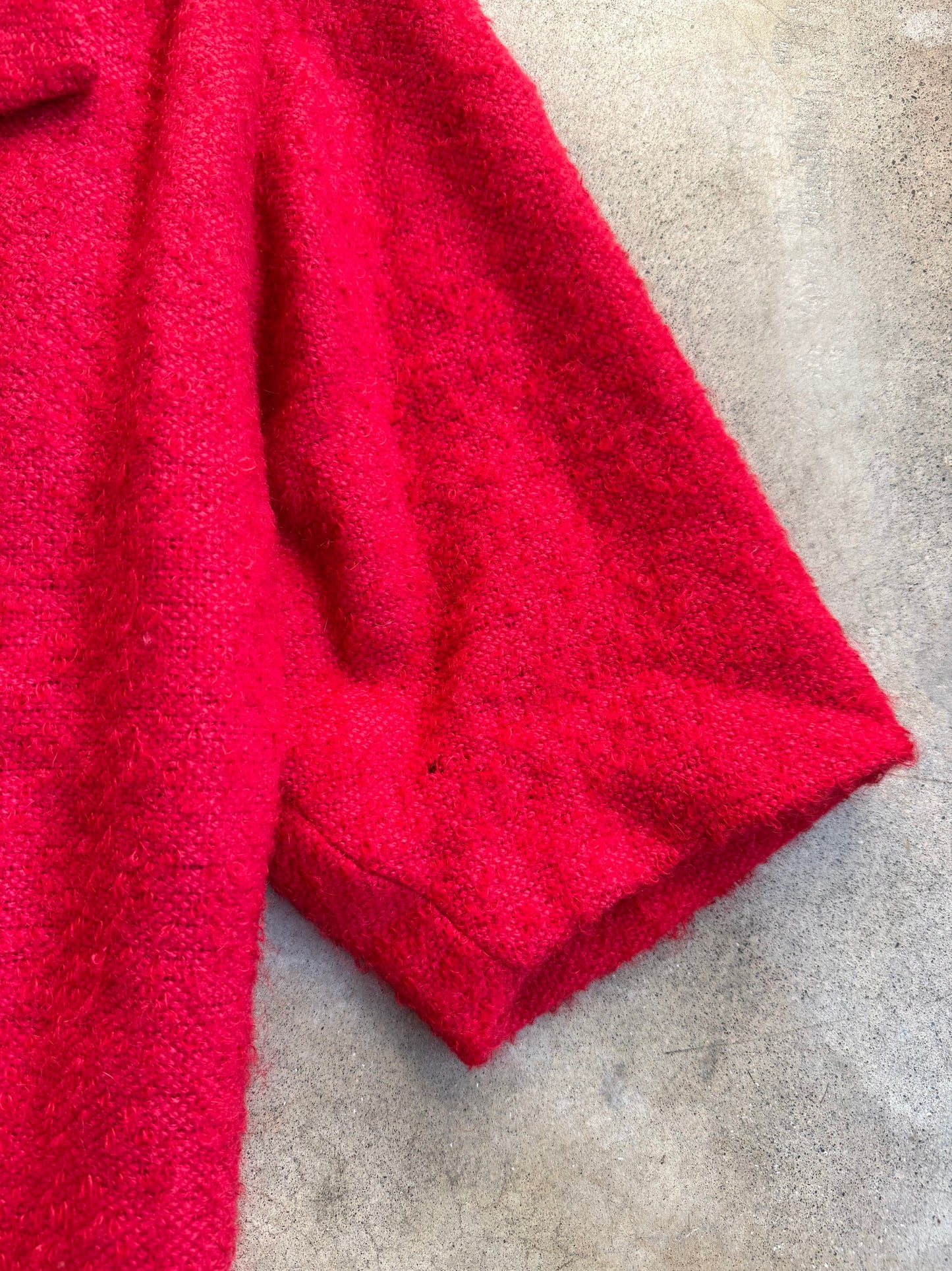 Vintage 1960s Lazarus Red Wool-Blend Swing Coat | Large