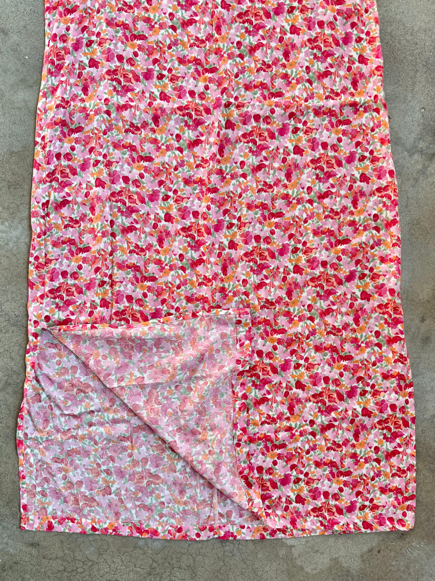 Vintage 1990s Erika Pink Floral Sleeveless Maxi Dress | 2X