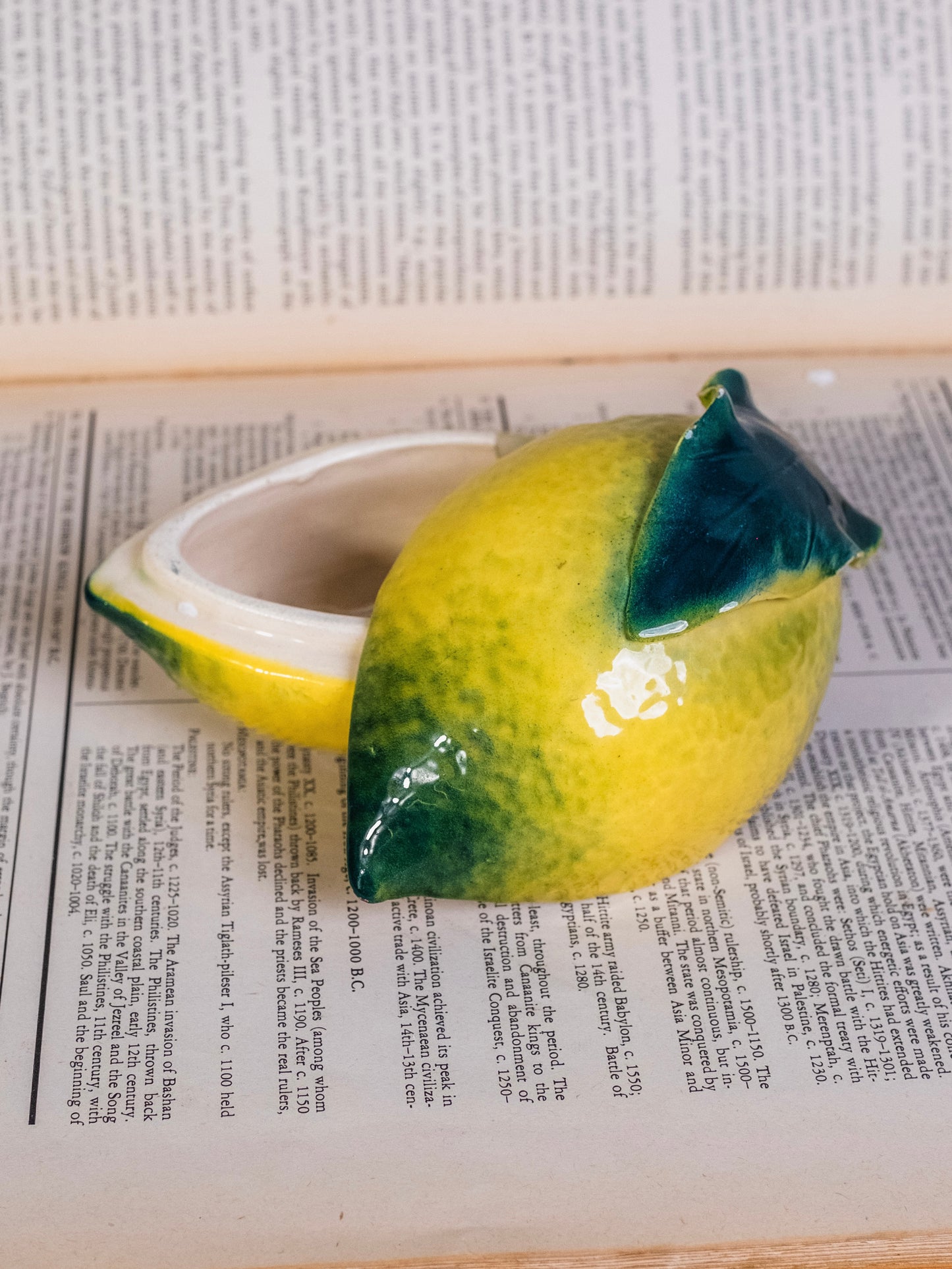 Vintage 1950s Ceramic Italian-Made Lemon Shaped Sugar Dish