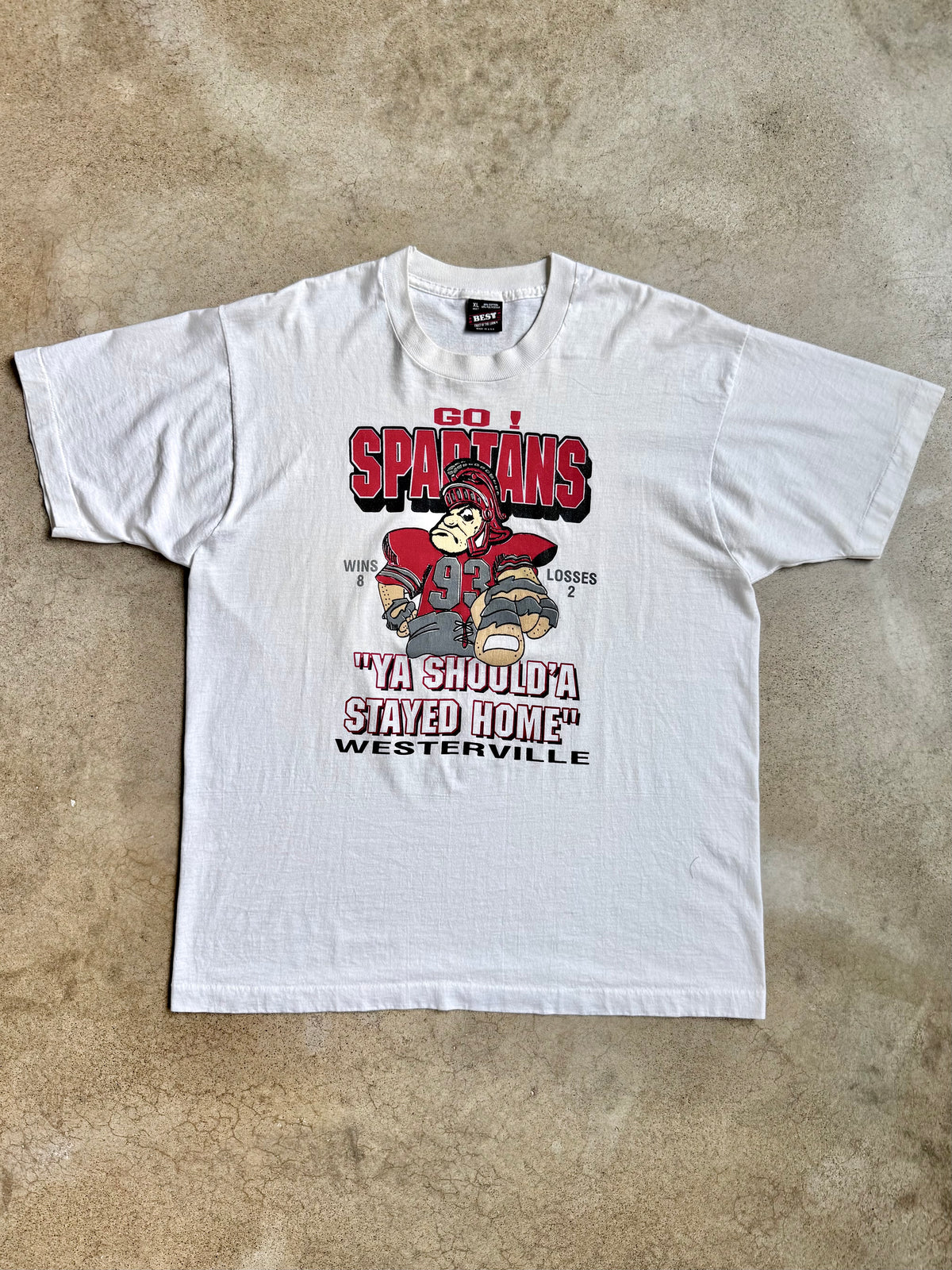 Vintage 1990s Westerville Football “Go Spartans” Graphic Tee | XL
