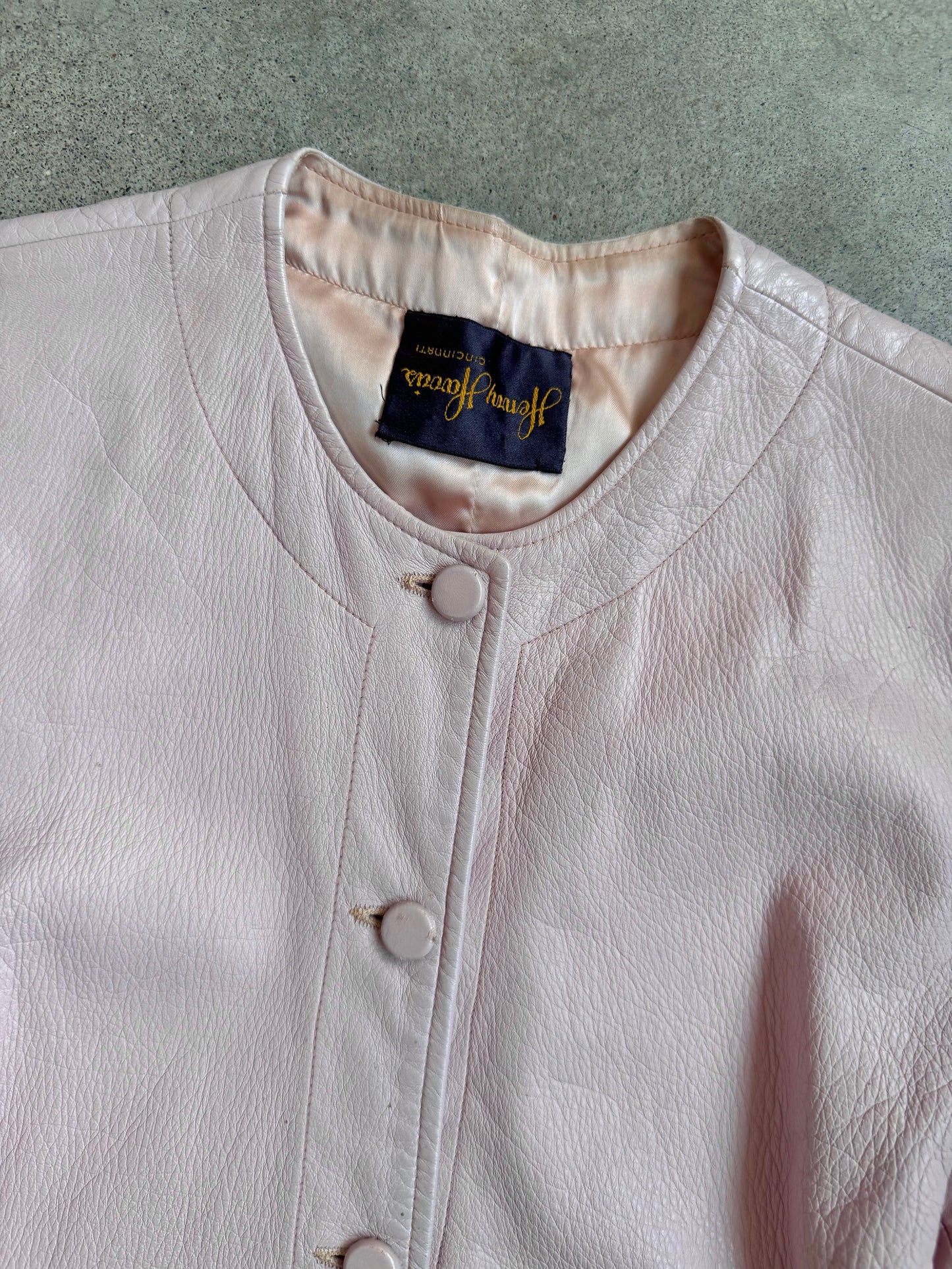 Vintage Henry Harris Pink Faux Leather Jacket | Small