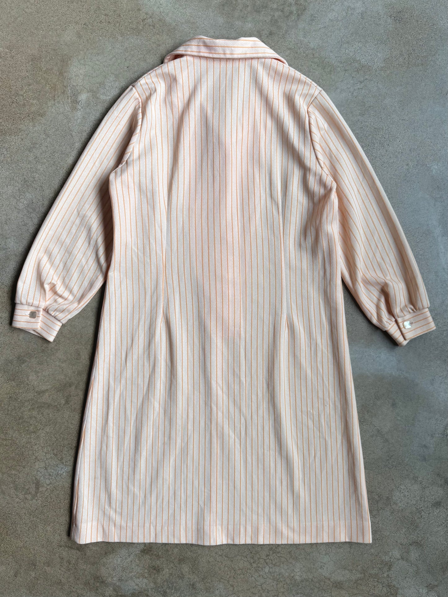 Vintage 1960s Orange Striped Long Sleeve Shirt Dress | Large