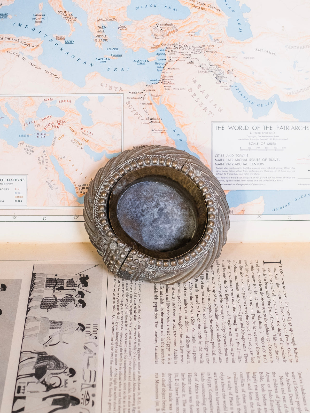 Antique Silver & Brass African Bangle Bowl