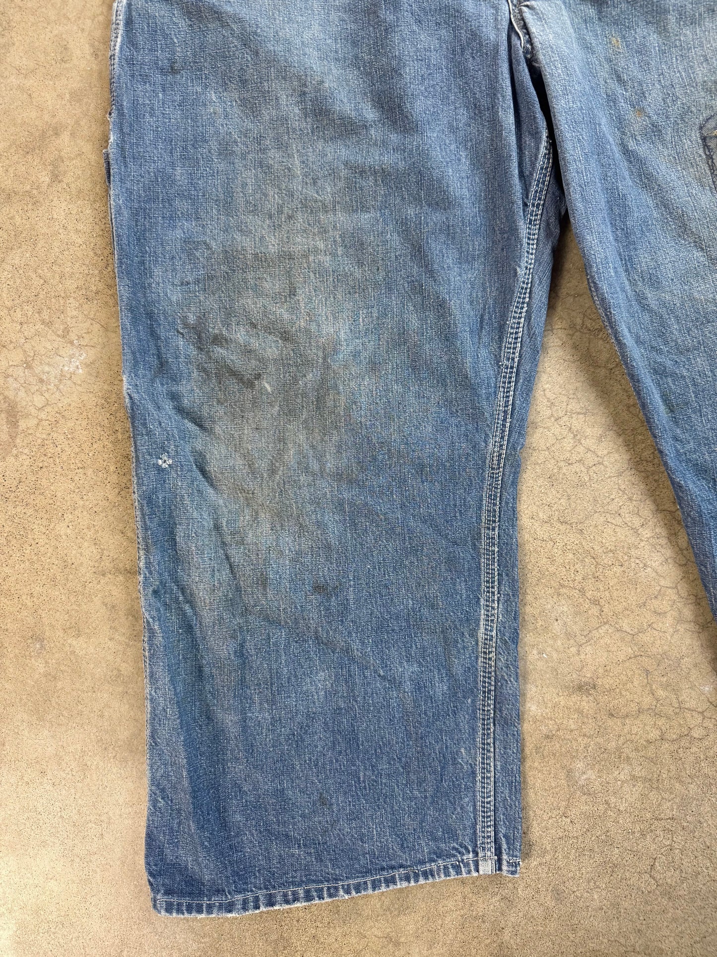 Vintage 1960s Lee Distressed Denim Overalls | XL