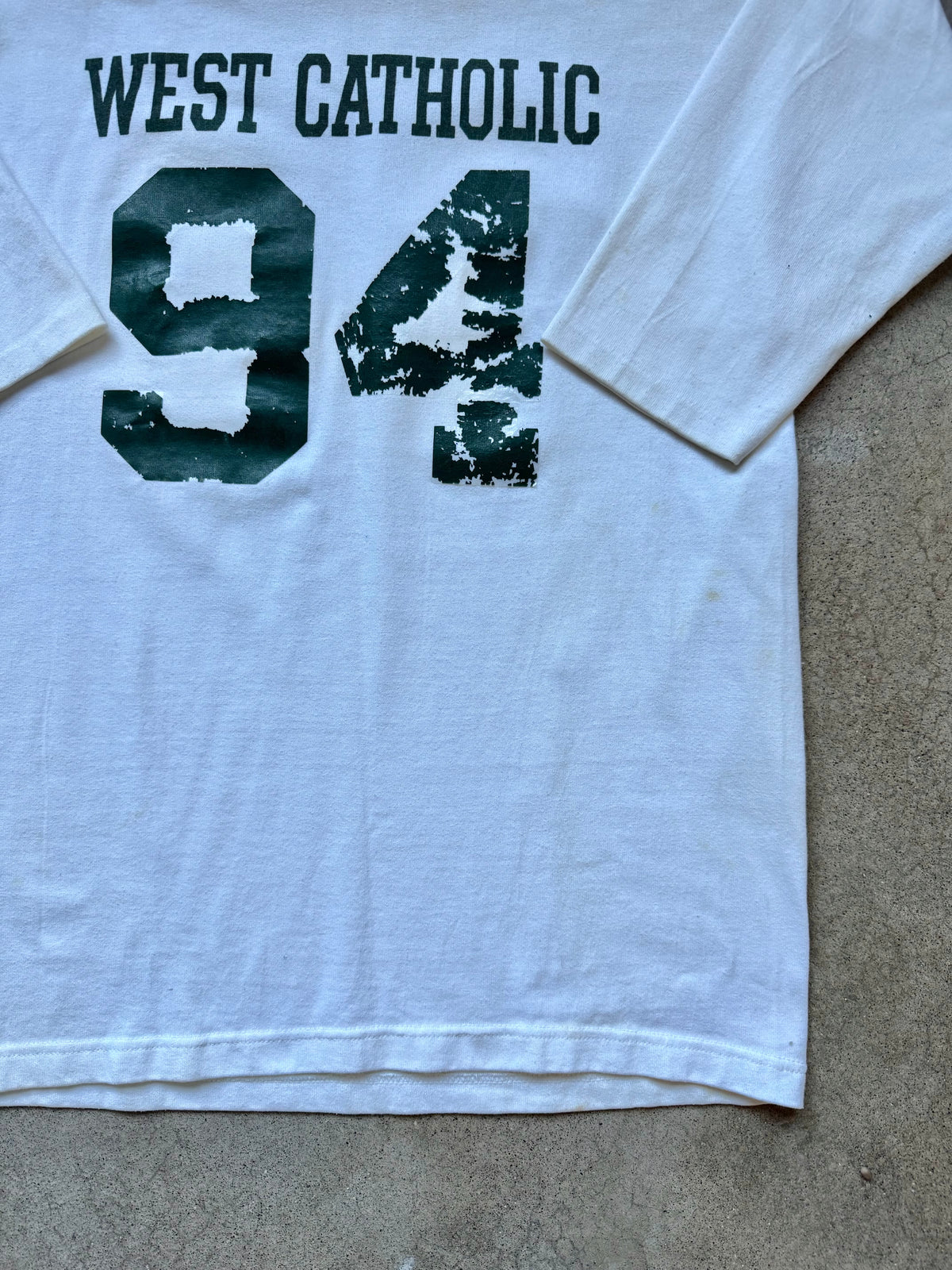 Vintage 1980s/90s Russell Athletic West Catholic Football Jersey Tee | XXL