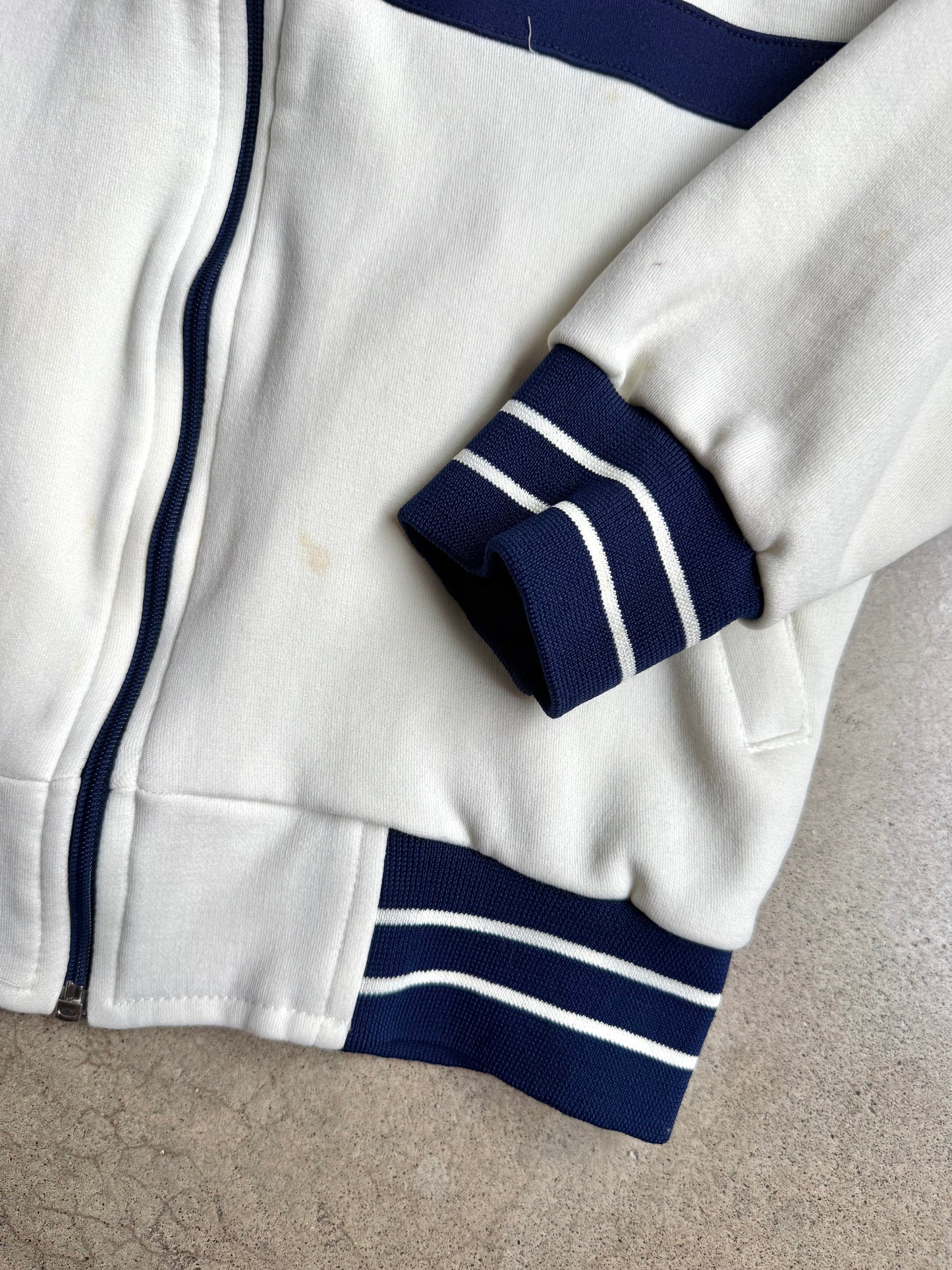 Vintage 1980s Blue & White 304th Signal Battalion Military Korean War Embroidered Jacket | S/M