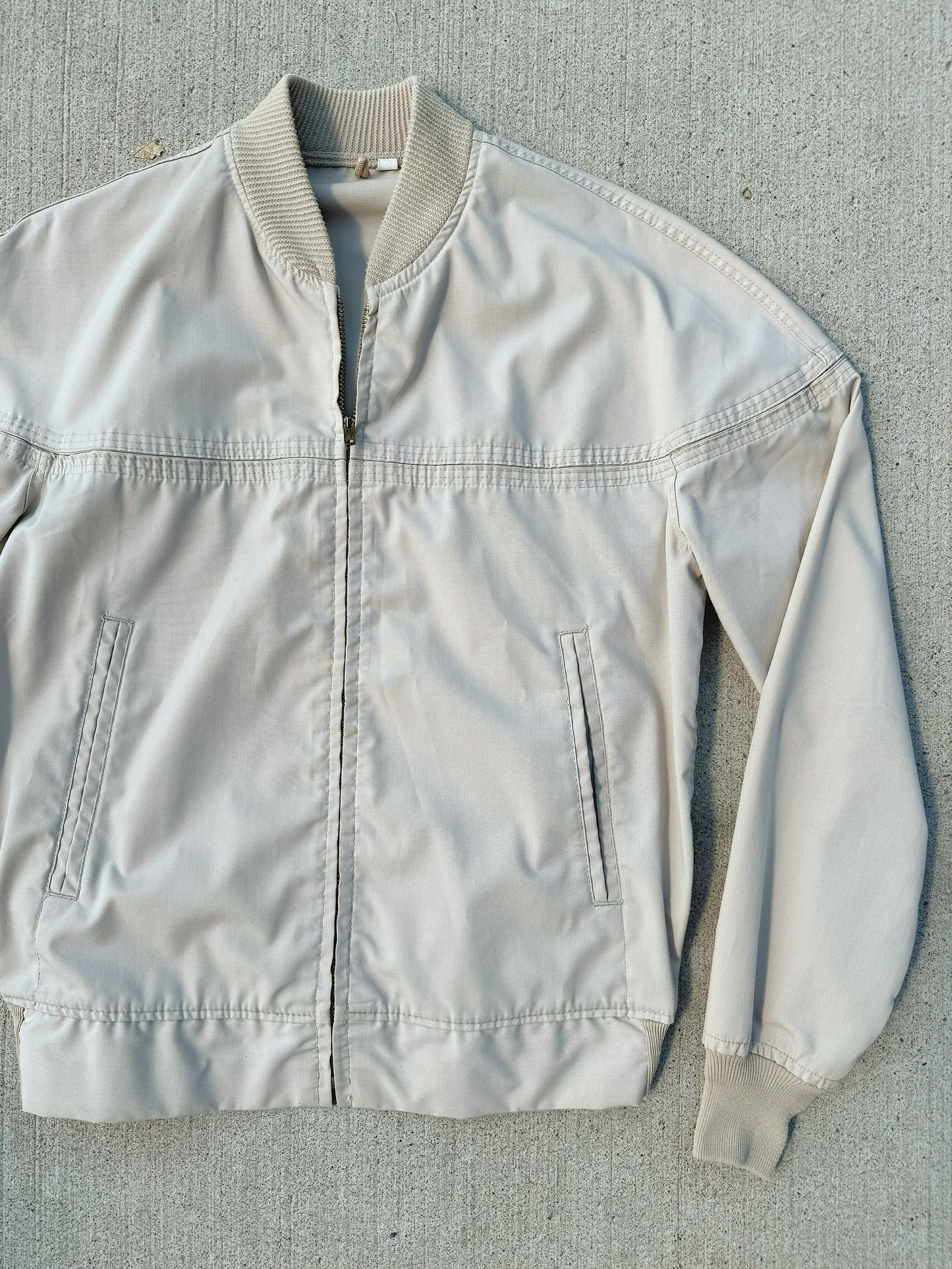 Vintage 1970s Wetherfield Beige Lightweight Zip Up Jacket