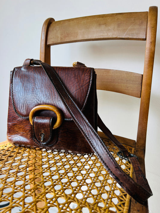 Vintage 1960s/70s Brown Leather Satchel