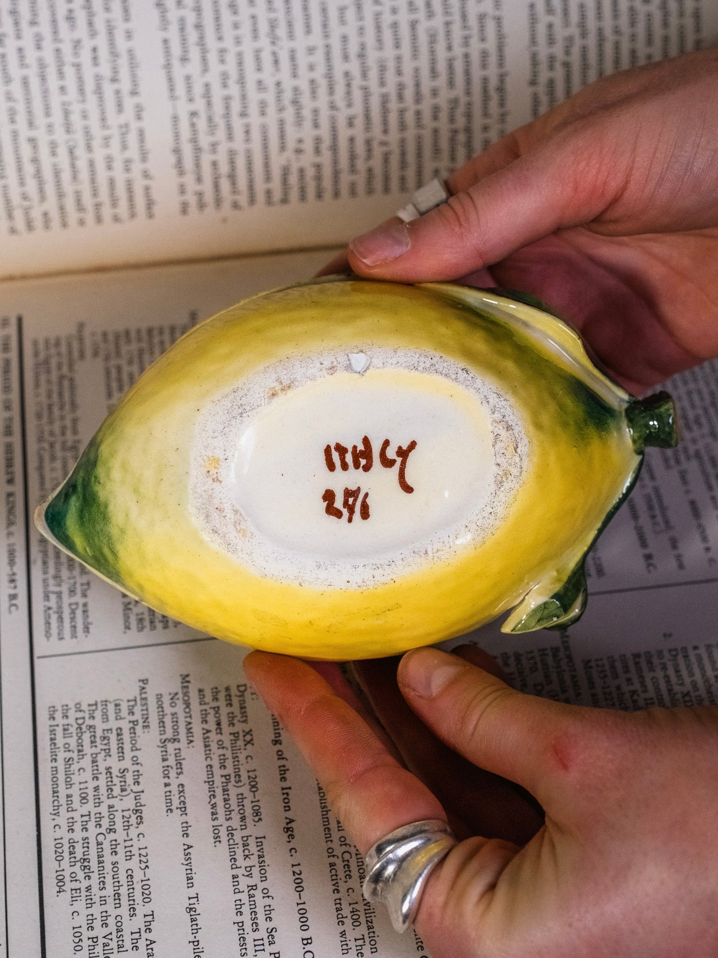 Vintage 1950s Ceramic Italian-Made Lemon Shaped Sugar Dish