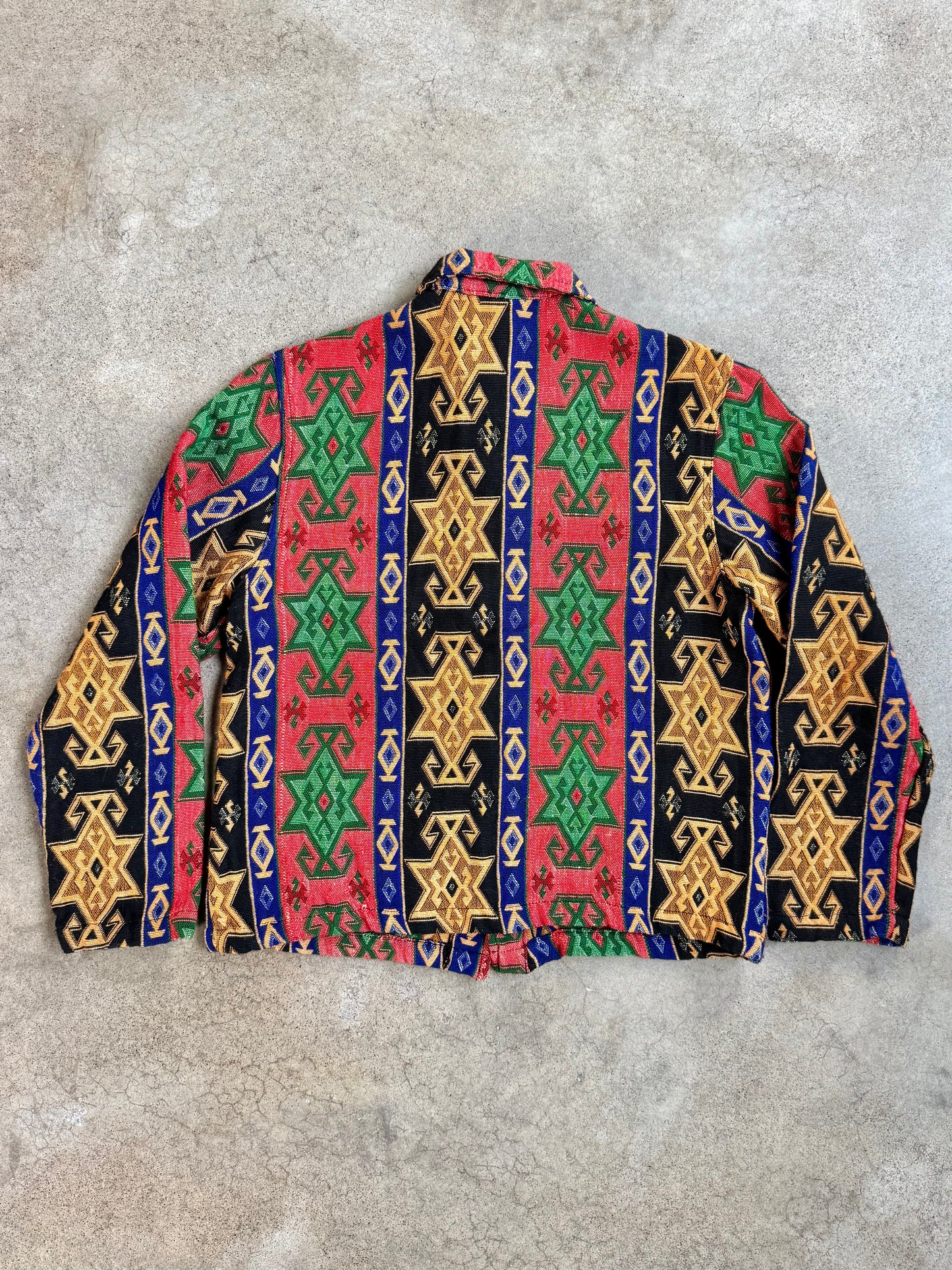 Vintage 1990s Multi-Color Southwestern Tapestry Jacket | S/M