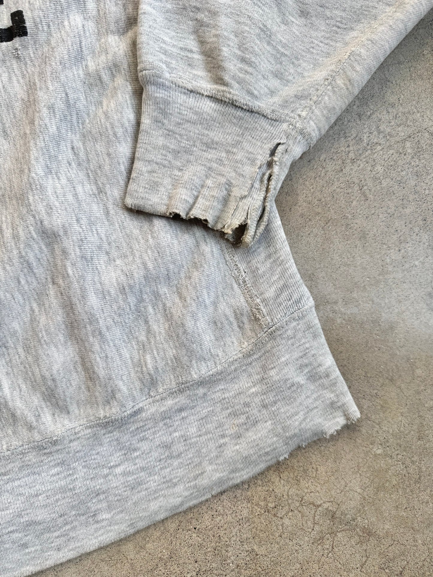 Vintage 1970s Champion Reverse Weave Grinnell College Distressed Sweatshirt | Medium