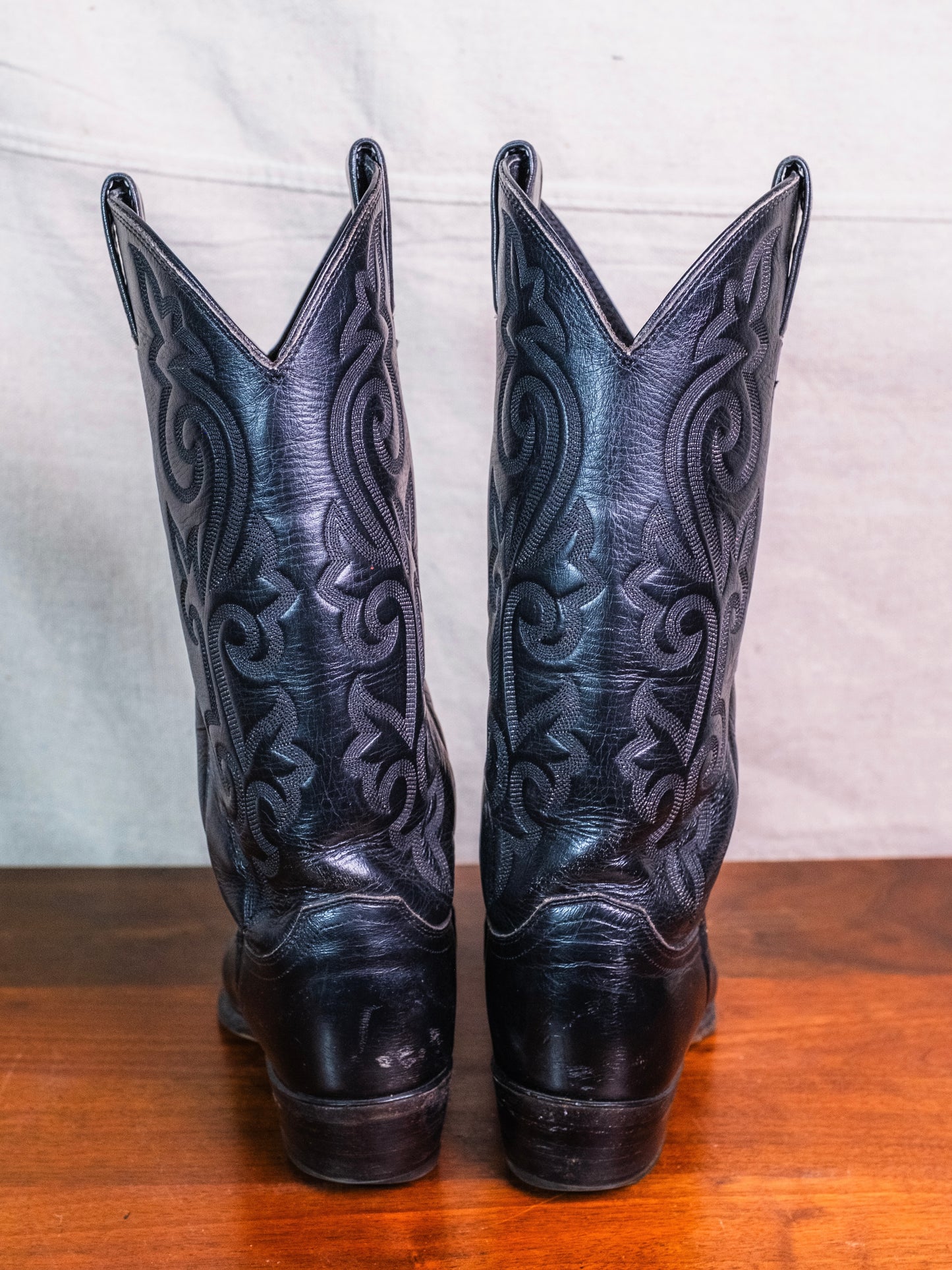 Vintage Justin Black Leather Cowboy Boots | Men’s 7.5