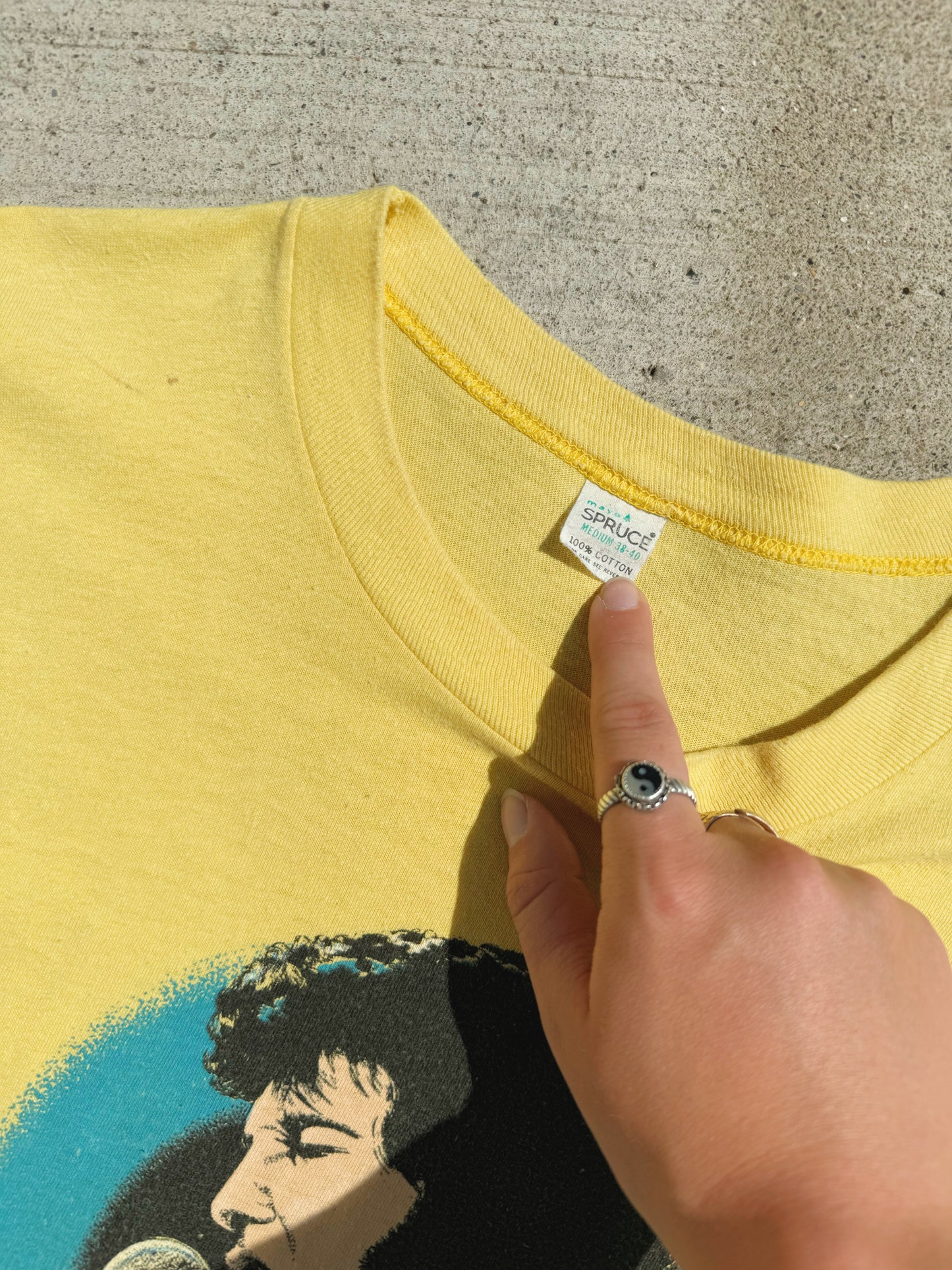 Vintage 1970s Elvis Love Me Tender Yellow Graphic Tee