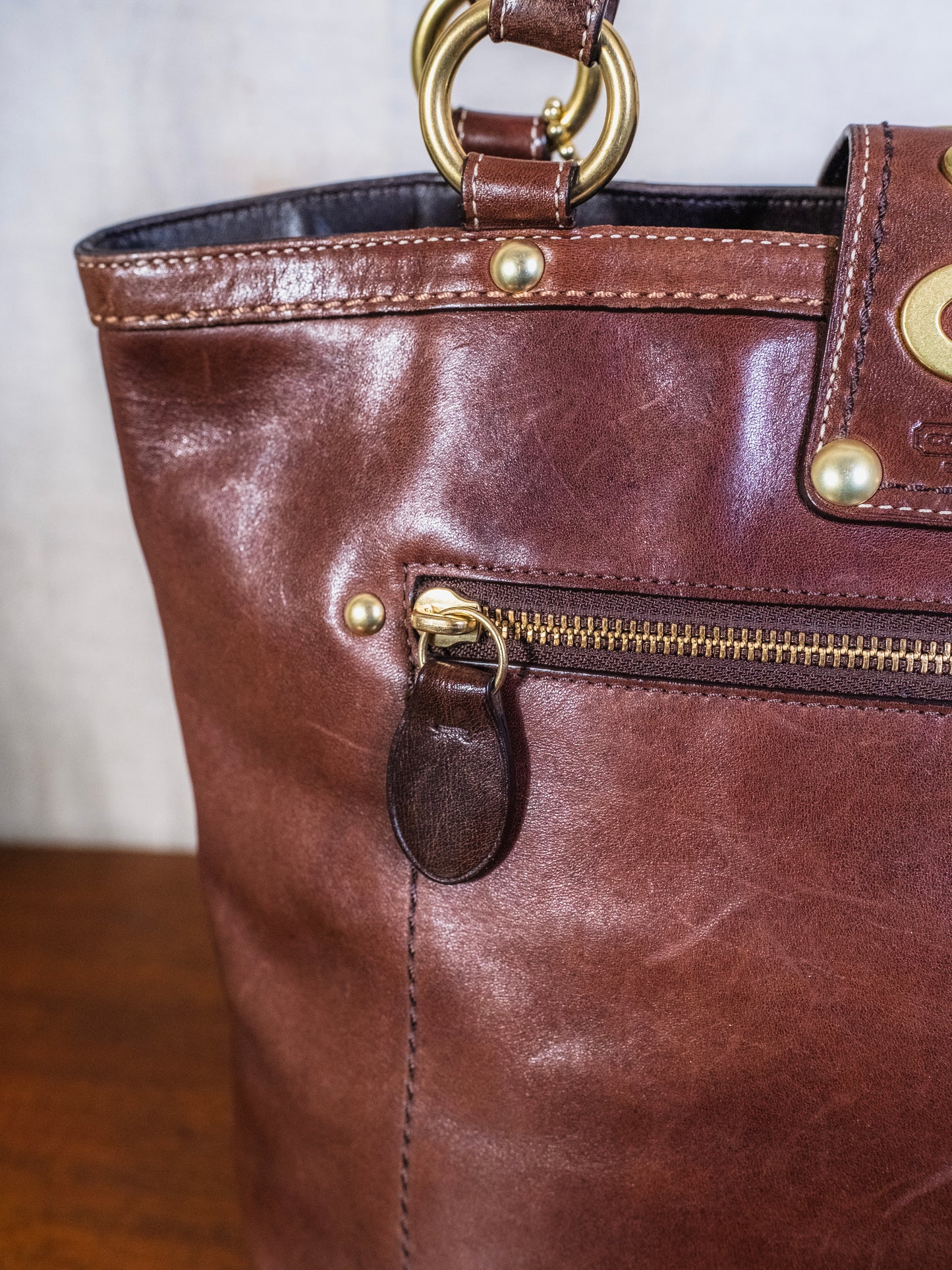 2000s Coach Lily Legacy Brown Leather Shoulder Bag | Style No. F13757