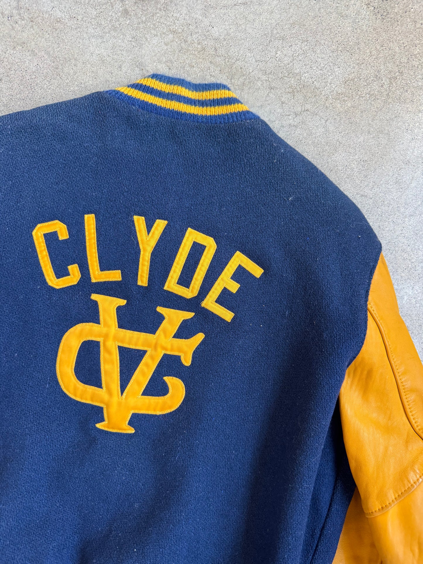 Vintage 1980s Clyde High School Varsity Letterman Jacket | Large