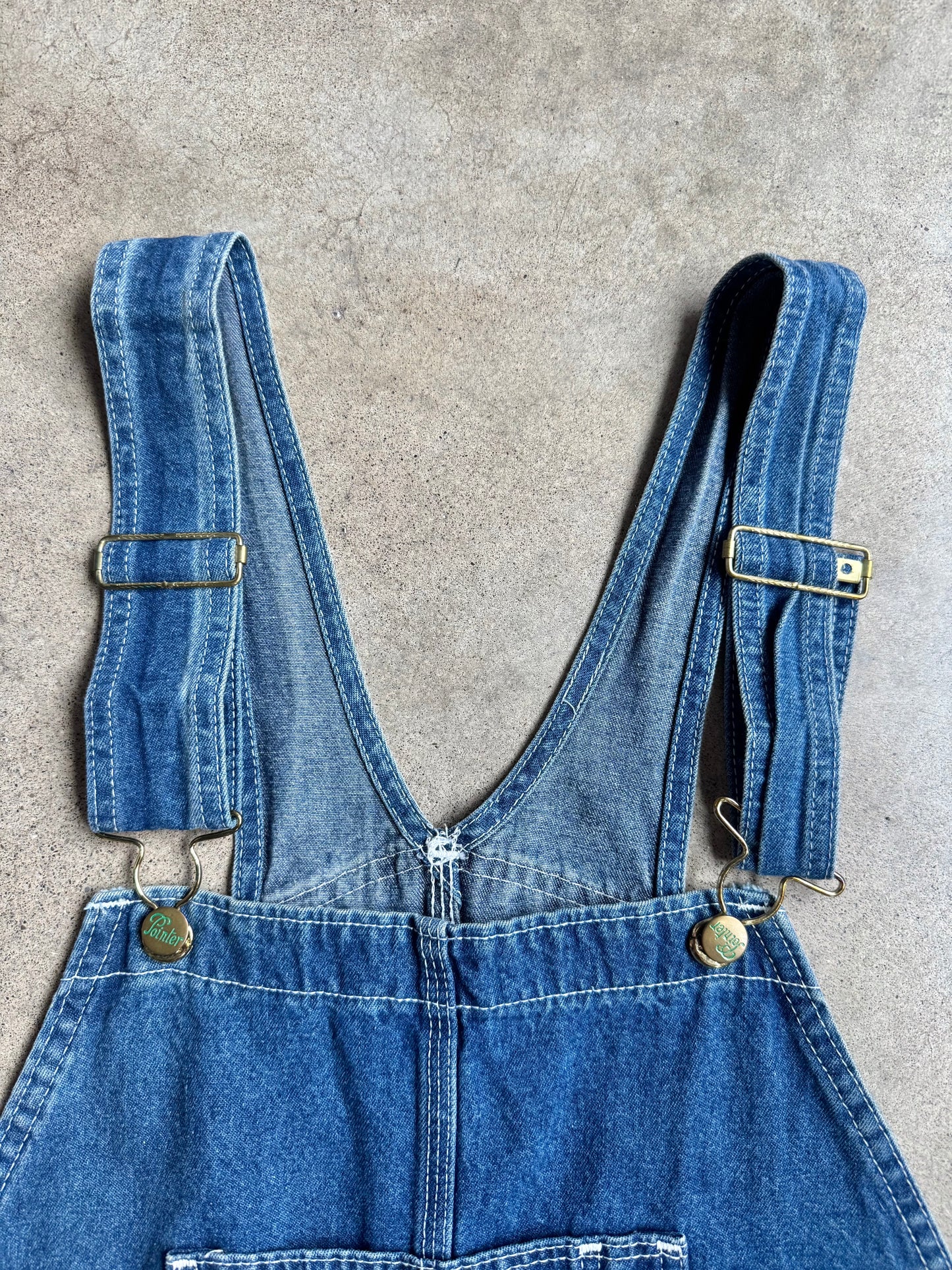 Vintage 1990s Pointer Denim Short Overalls | 38