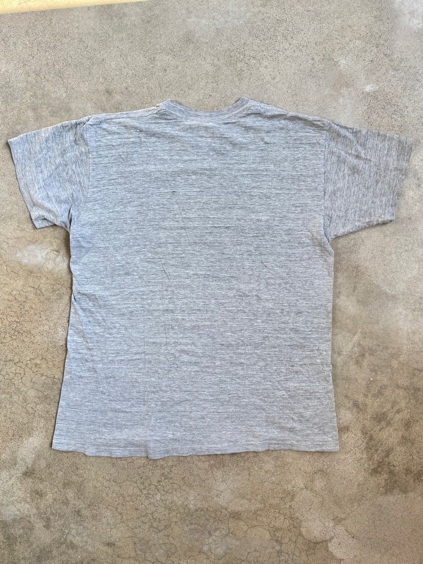 Vintage 1980s Collegiate Pacific Heather Grey Stanford Tee | Large