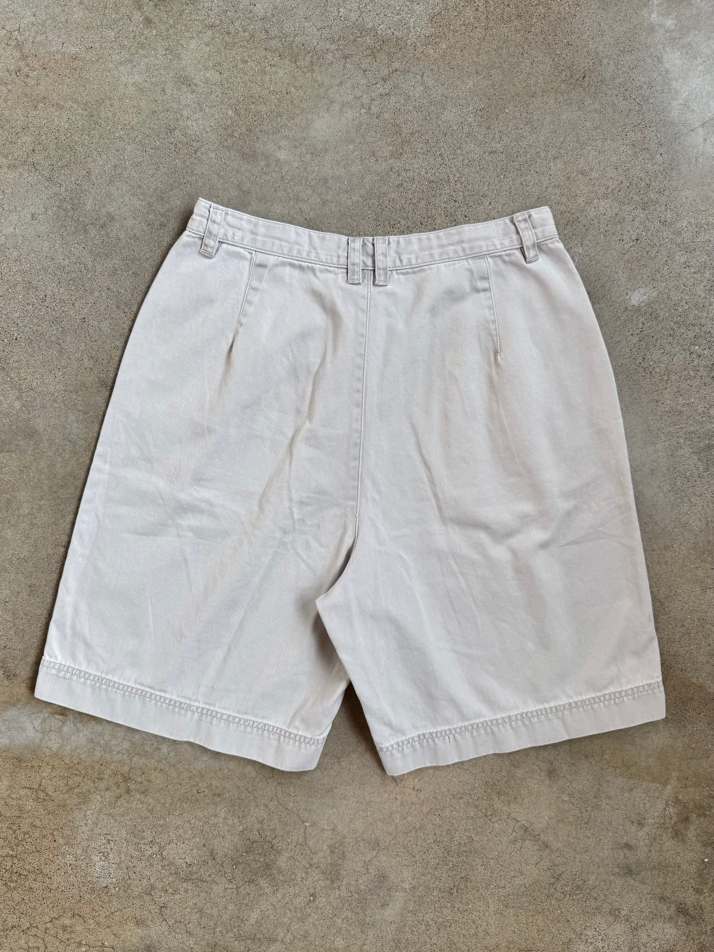 2000s Liz Claiborne Beige High-Waisted Cotton Shorts | Waist 29”