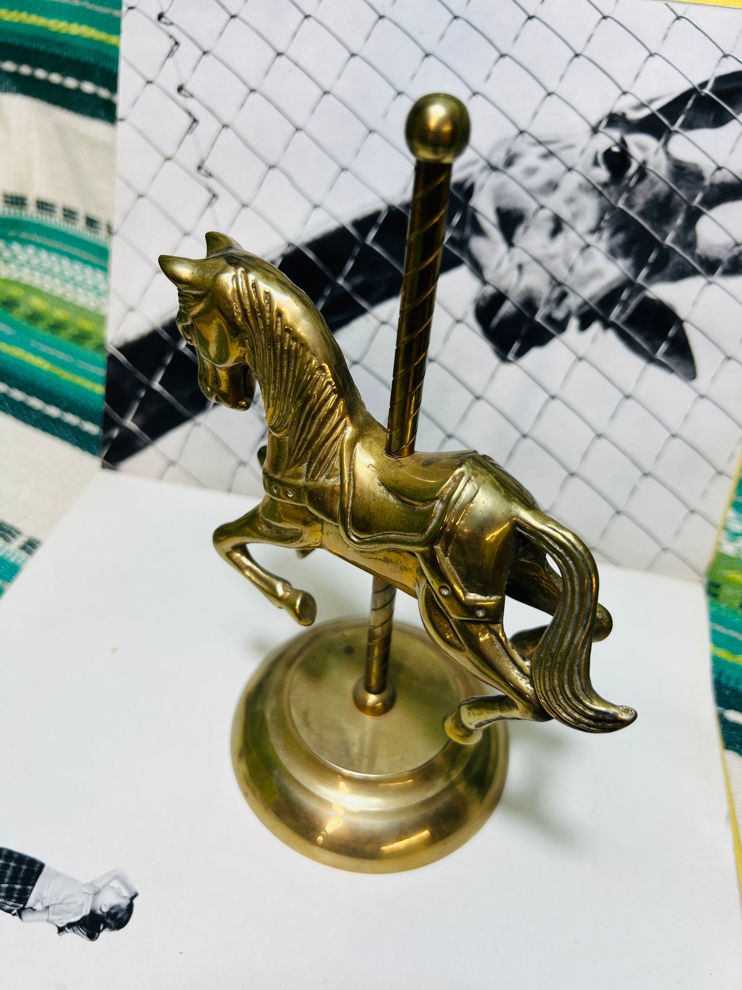 Vintage Brass Carousel Horse