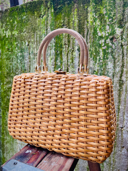 Vintage 1950s Wicker Handbag