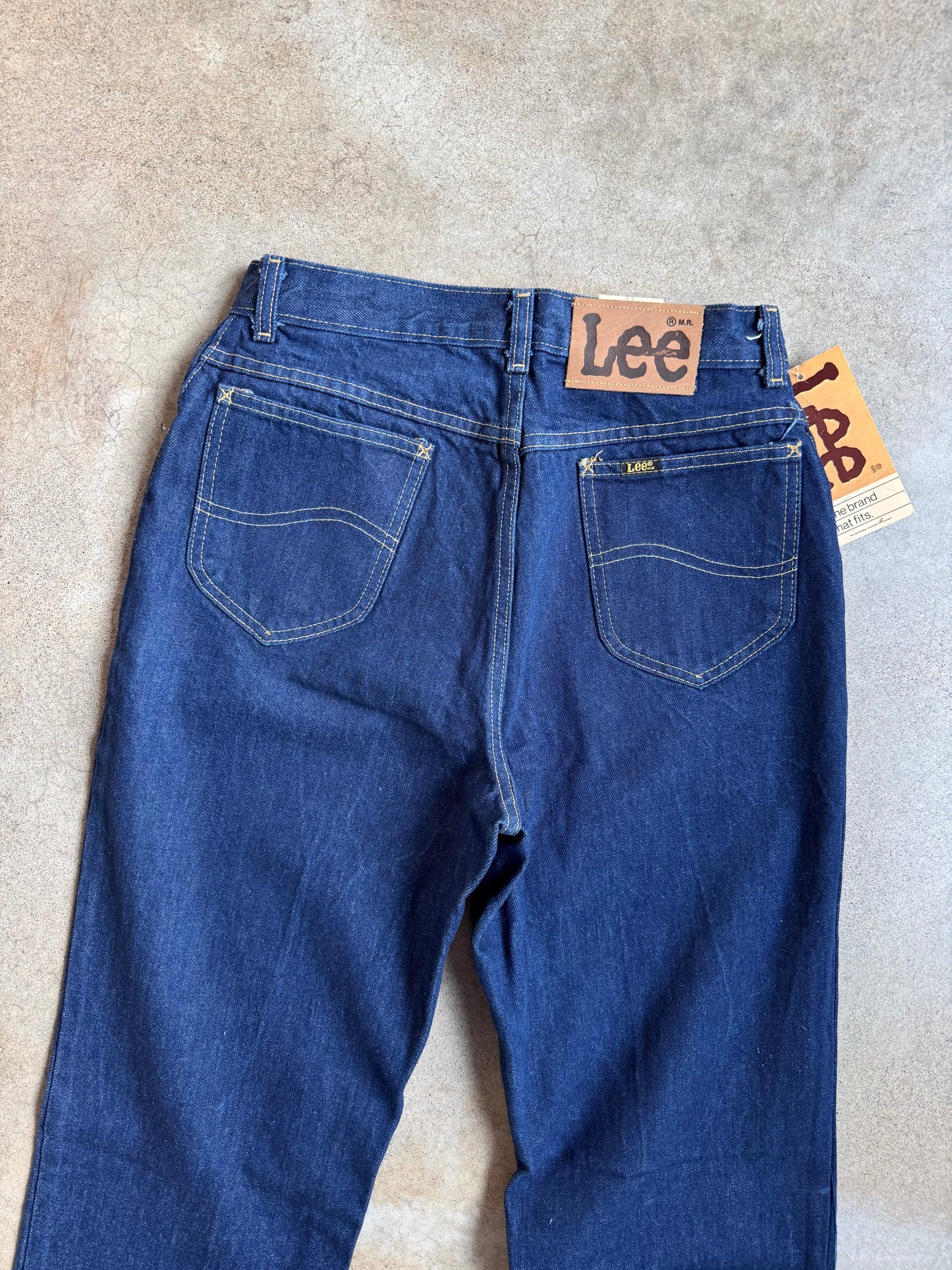 Vintage 1980s Lee Jr. Rider Deadstock Dark Wash Straight-Leg Jeans | Waist 29”