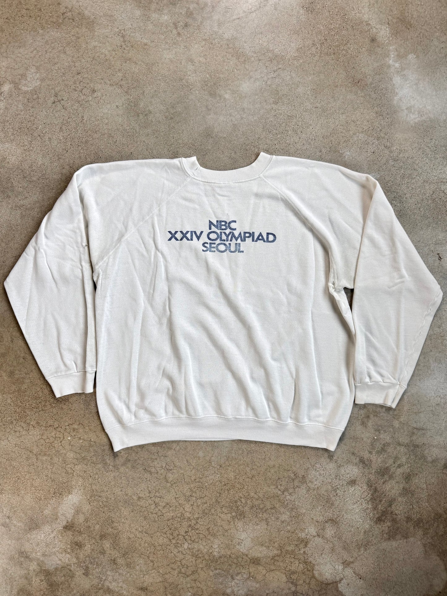 Vintage 1988 NBC Olympics Seoul Korea Raglan Sweatshirt | XL