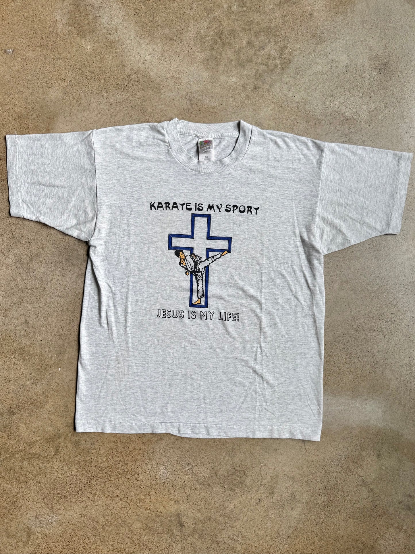 Vintage 1990s “Karate Is My Sport, Jesus Is My Life” Graphic Tee | Large